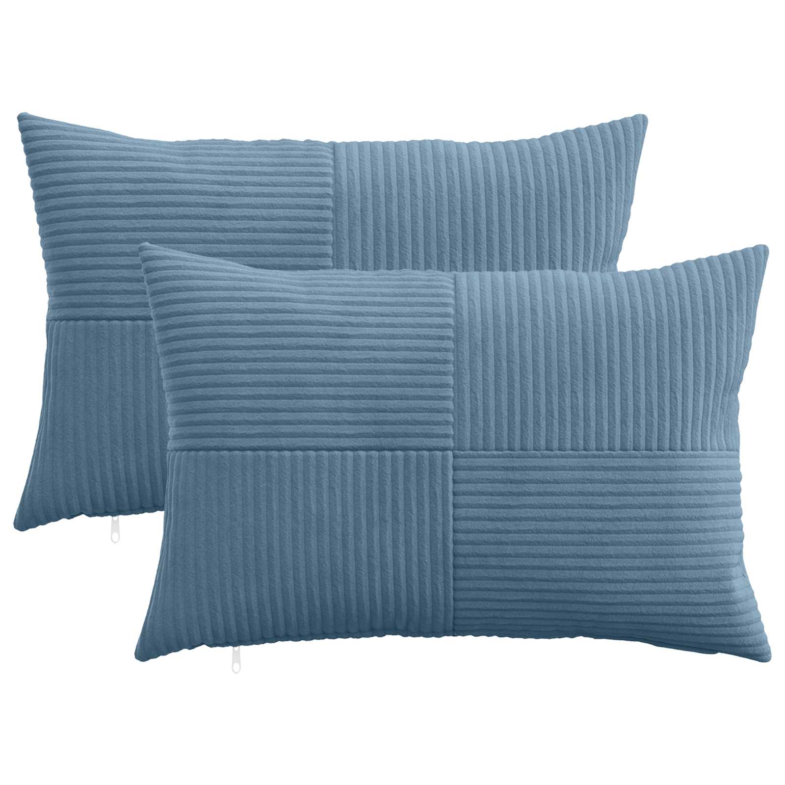 vidaXL Poszewka na poduszkę 2 pcs ALMELO niebieski 50 x 70 cm sztruks