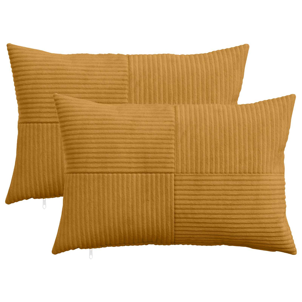 vidaXL Poszewka na poduszkę 2 pcs ALMELO żółty 50 x 70 cm sztruks