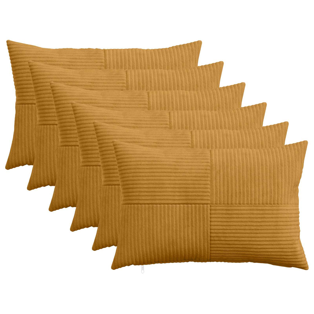 vidaXL Poszewka na poduszkę 6 pcs ALMELO żółty 50 x 70 cm sztruks