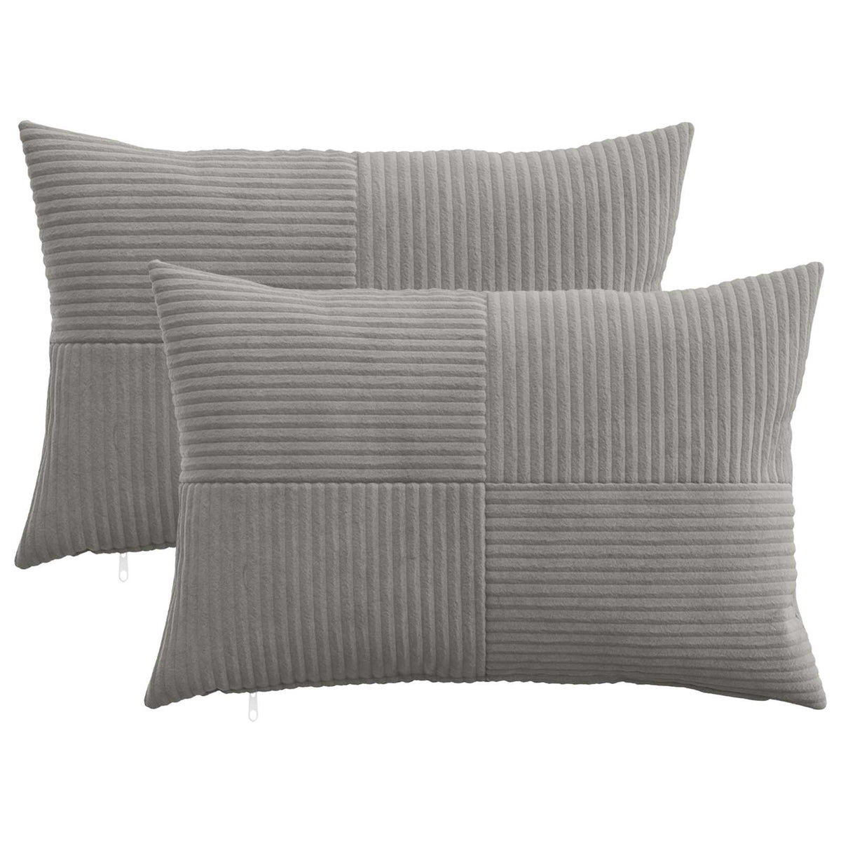 vidaXL Poszewka na poduszkę 2 pcs ALMELO jasnoszary 50 x 75 cm sztruks