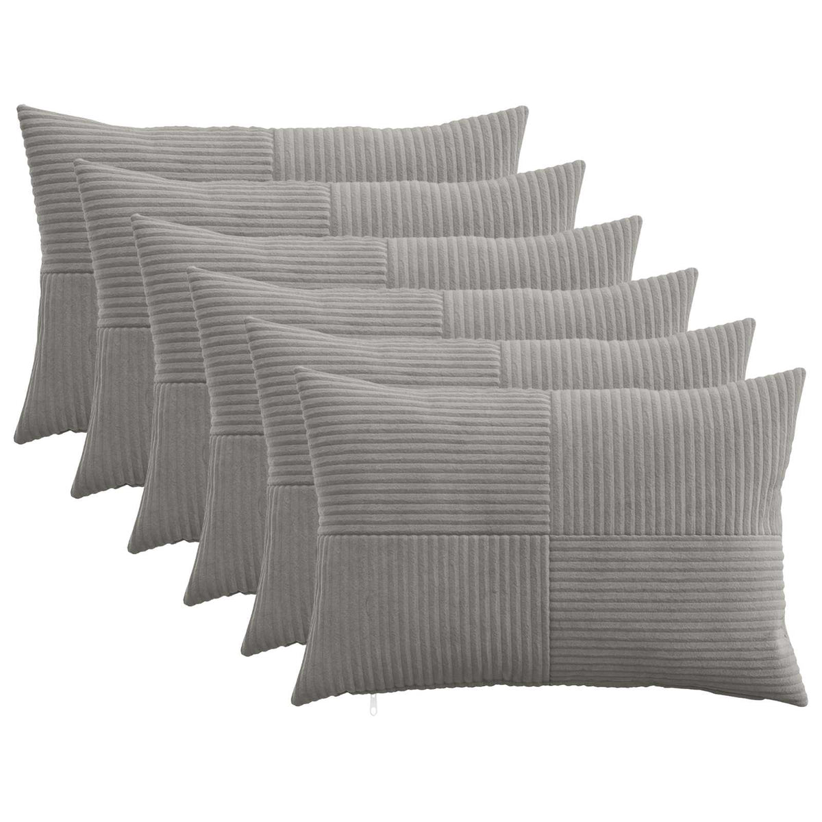 vidaXL Poszewka na poduszkę 6 pcs ALMELO jasnoszary 50 x 75 cm sztruks