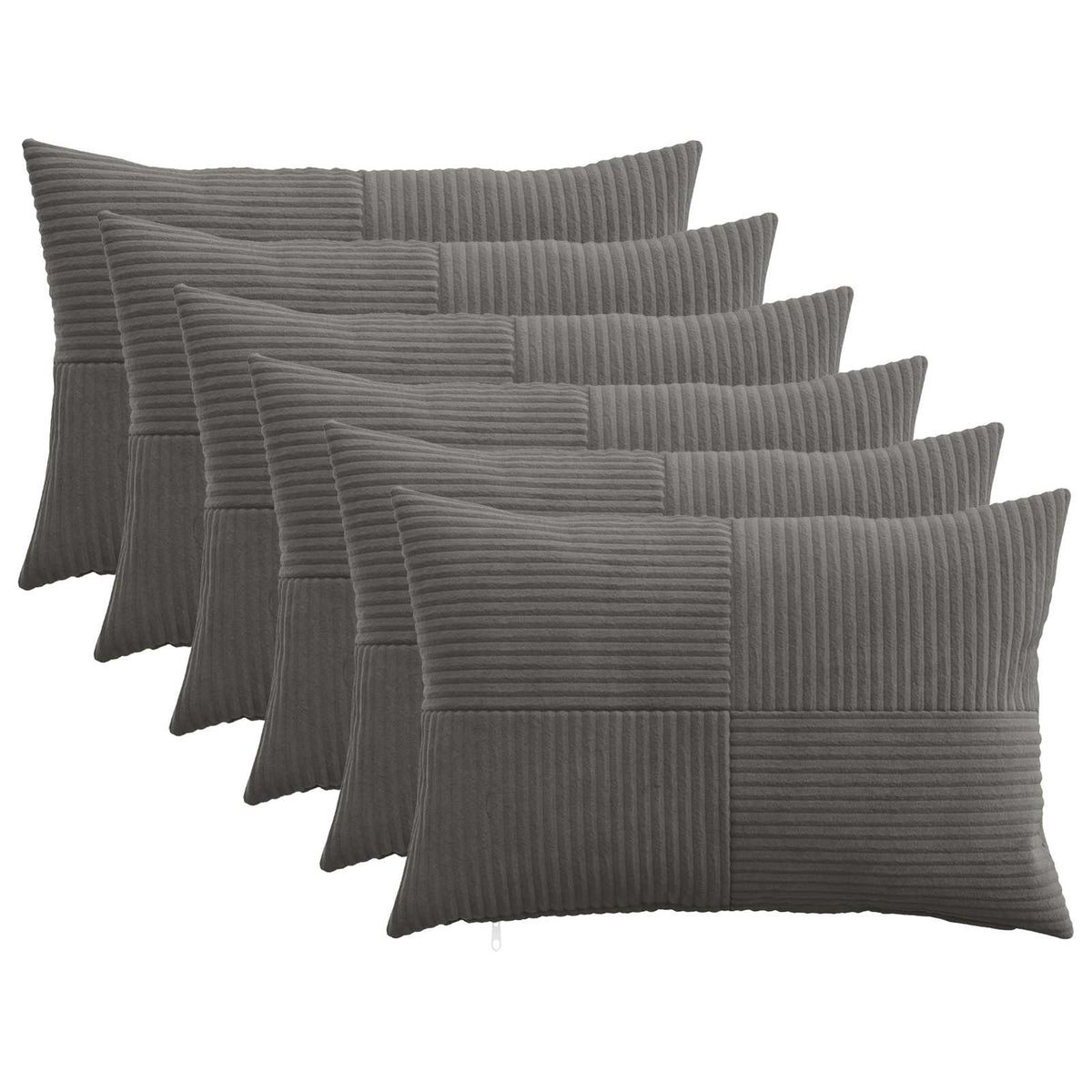 vidaXL Poszewka na poduszkę 6 pcs ALMELO ciemnoszary 50 x 75 cm