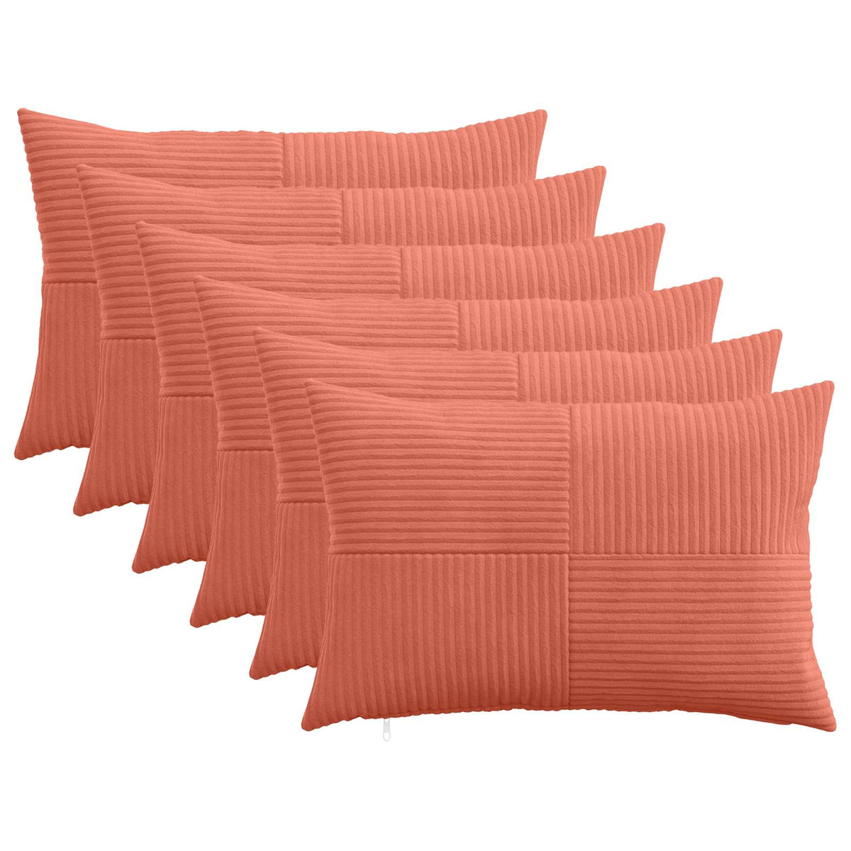 vidaXL Poszewka na poduszkę 6 pcs ALMELO Czerwono-pomarańczowy sztruks
