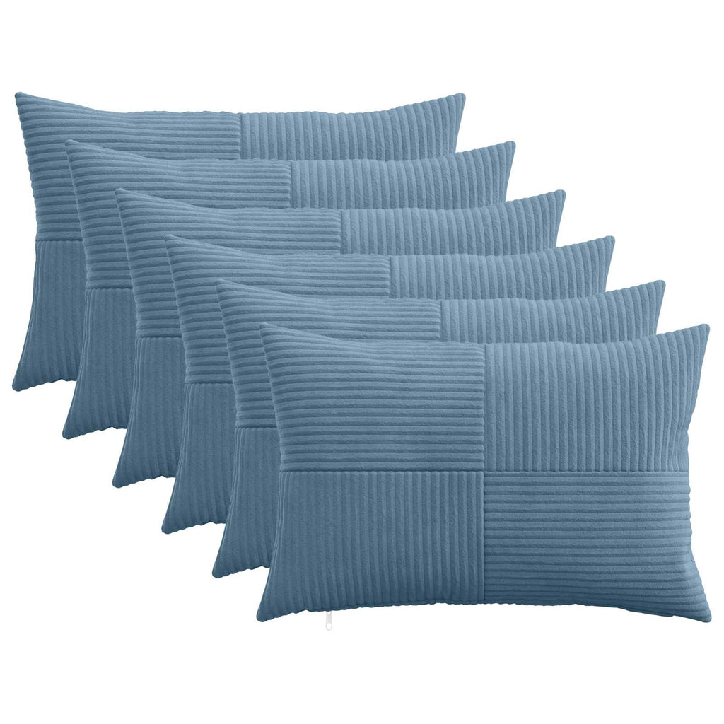 vidaXL Poszewka na poduszkę 6 pcs ALMELO niebieski 50 x 75 cm sztruks