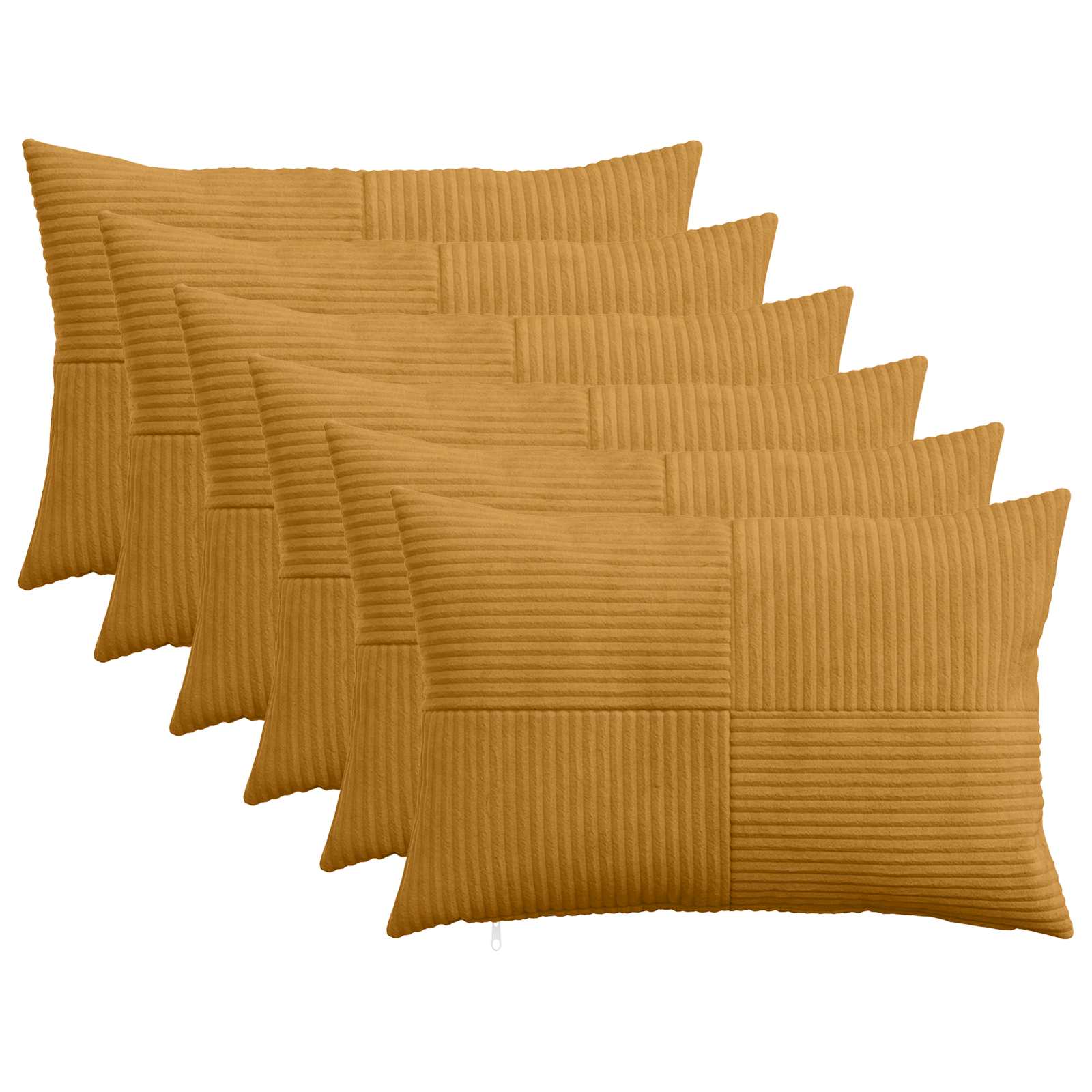 vidaXL Poszewka na poduszkę 6 pcs ALMELO żółty 50 x 75 cm sztruks