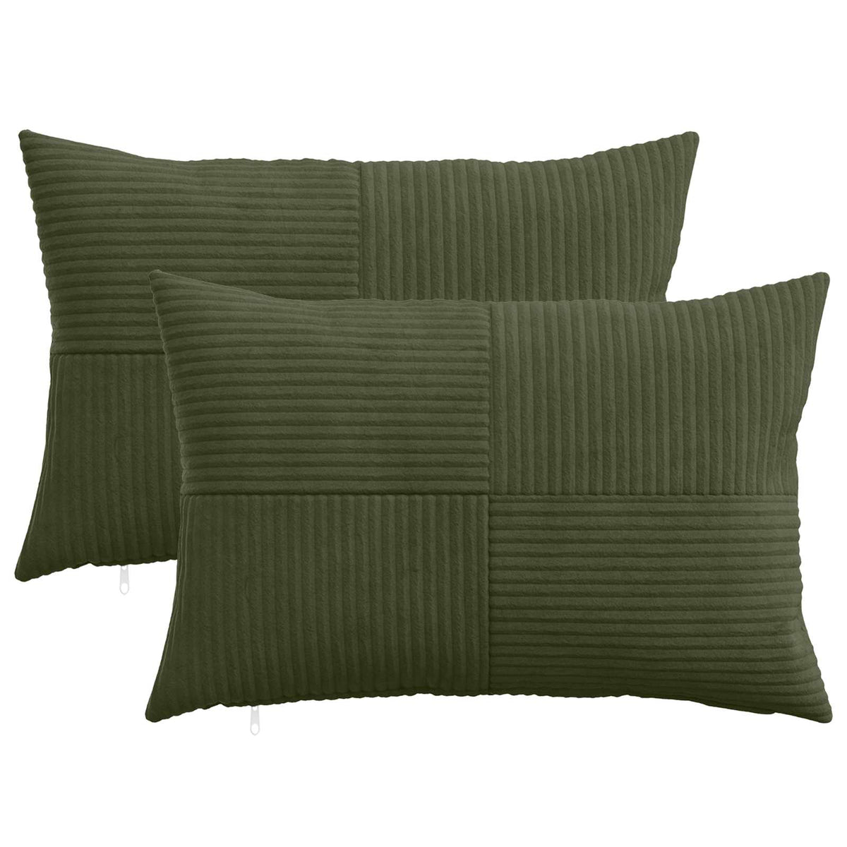 vidaXL Poszewka na poduszkę 2 pcs ALMELO zielony 50 x 75 cm sztruks