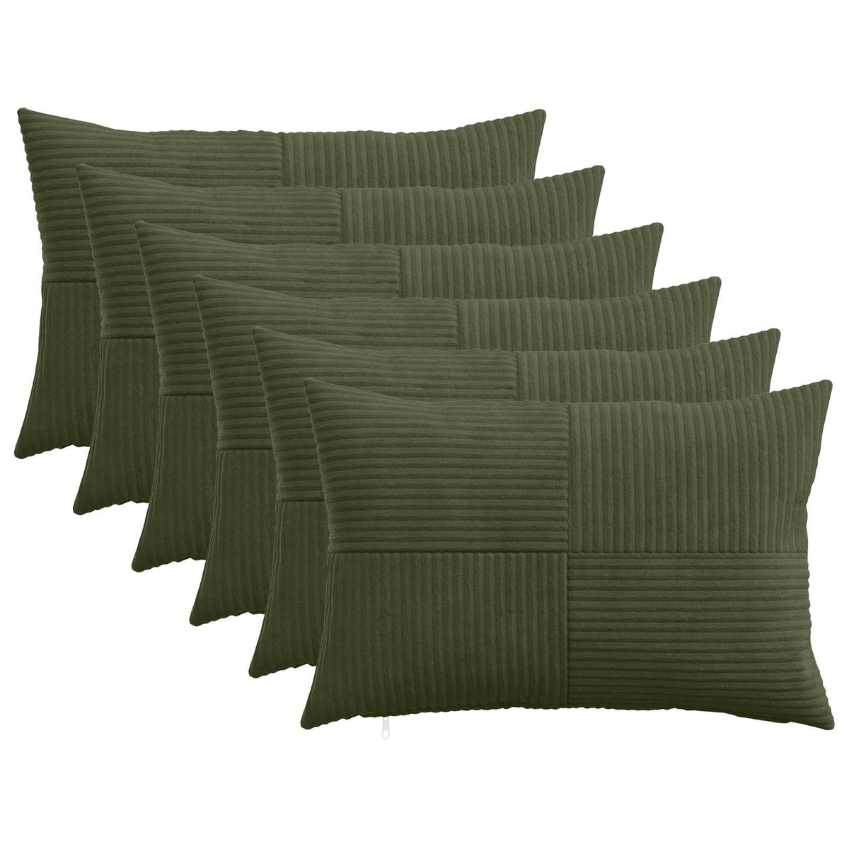 vidaXL Poszewka na poduszkę 6 pcs ALMELO zielony 50 x 75 cm sztruks