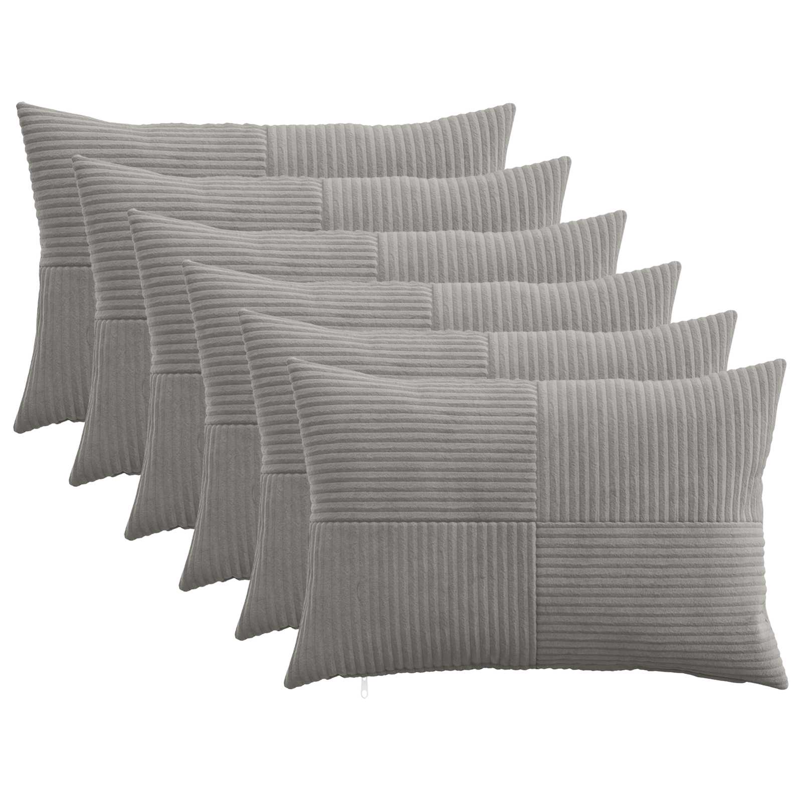 vidaXL Poszewka na poduszkę 6 pcs ALMELO jasnoszary 50 x 80 cm sztruks