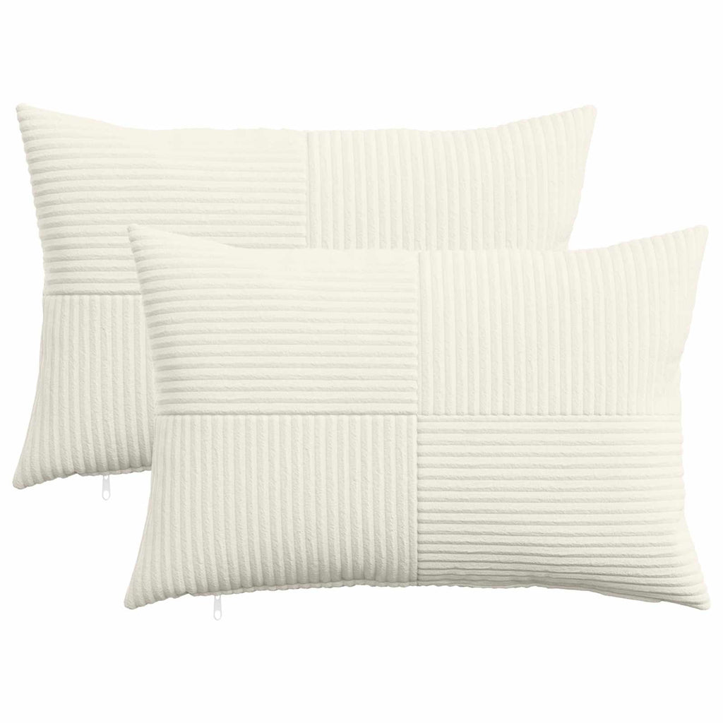 vidaXL Poszewka na poduszkę 2 pcs ALMELO kremowy 50 x 80 cm sztruks
