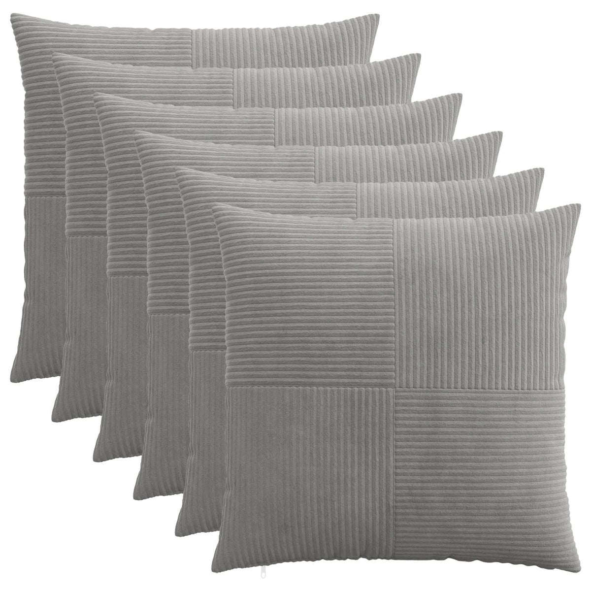 vidaXL Poszewka na poduszkę 6 pcs ALMELO jasnoszary 55 x 55 cm sztruks