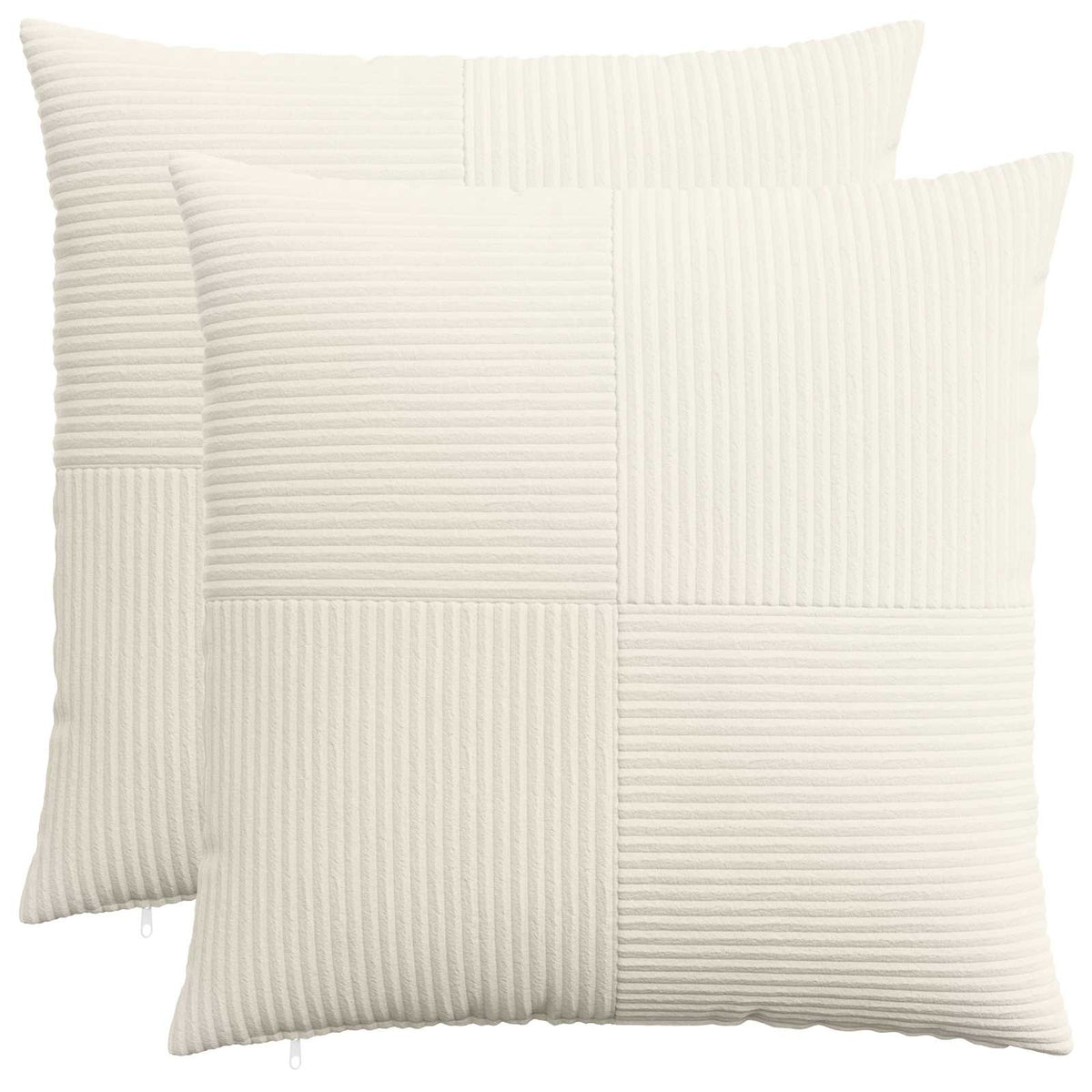 vidaXL Poszewka na poduszkę 2 pcs ALMELO kremowy 55 x 55 cm sztruks