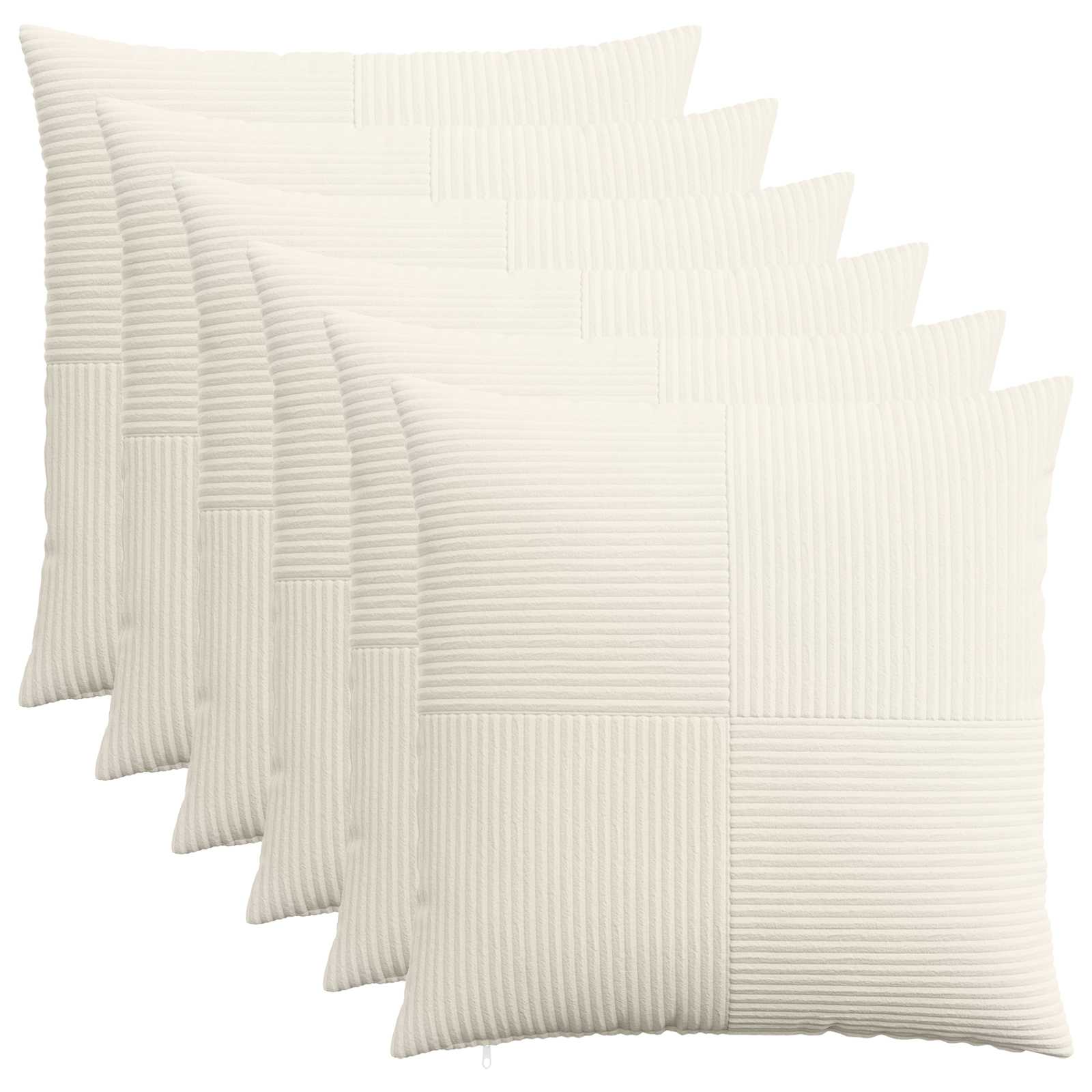 vidaXL Poszewka na poduszkę 6 pcs ALMELO kremowy 55 x 55 cm sztruks