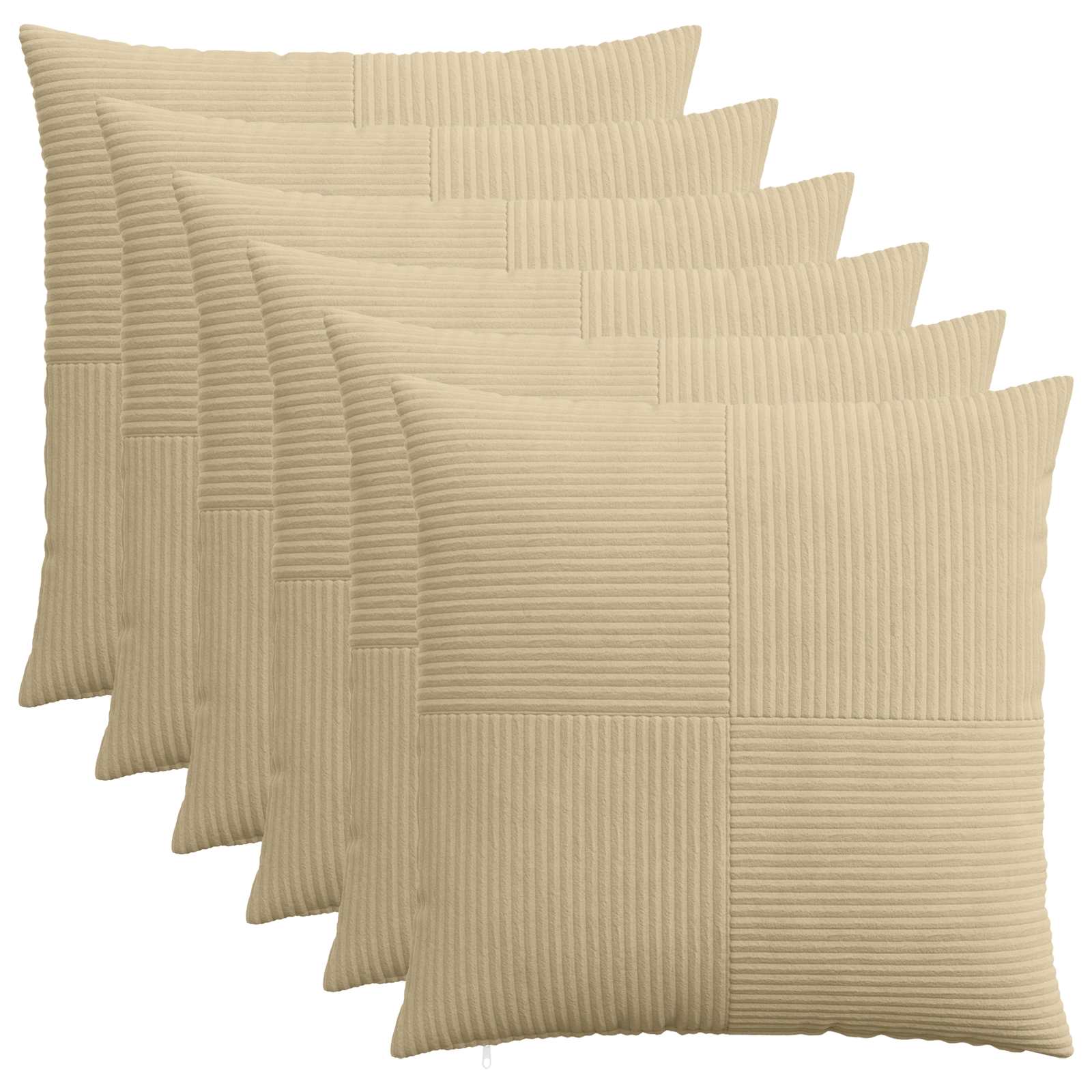 vidaXL Poszewka na poduszkę 6 pcs ALMELO Szary zielony 55 x 55 cm