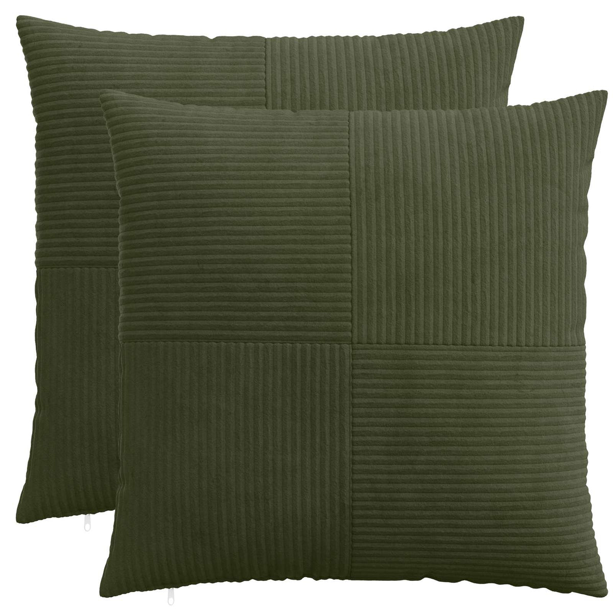 vidaXL Poszewka na poduszkę 2 pcs ALMELO zielony 55 x 55 cm sztruks