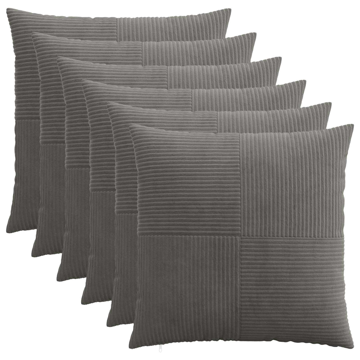 vidaXL Poszewka na poduszkę 6 pcs ALMELO ciemnoszary 60 x 60 cm