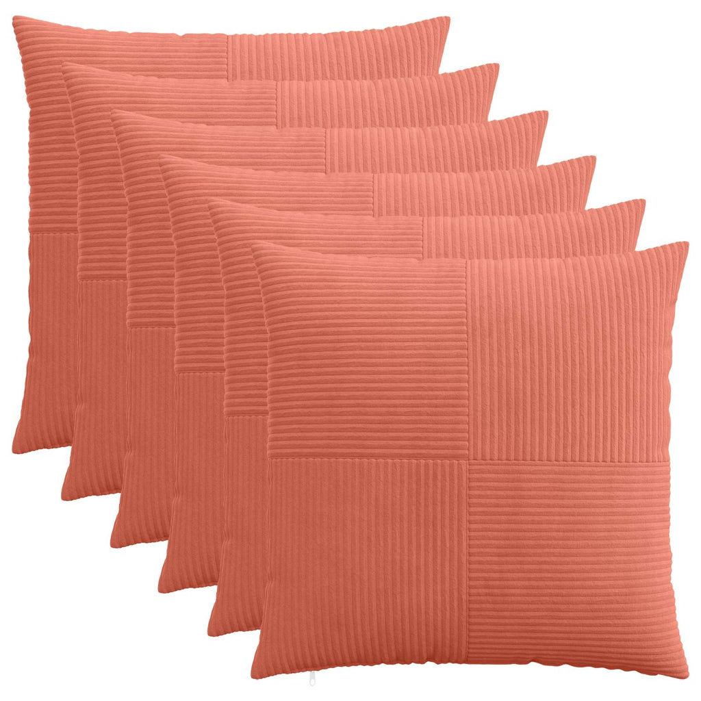 vidaXL Poszewka na poduszkę 6 pcs ALMELO Czerwono-pomarańczowy sztruks