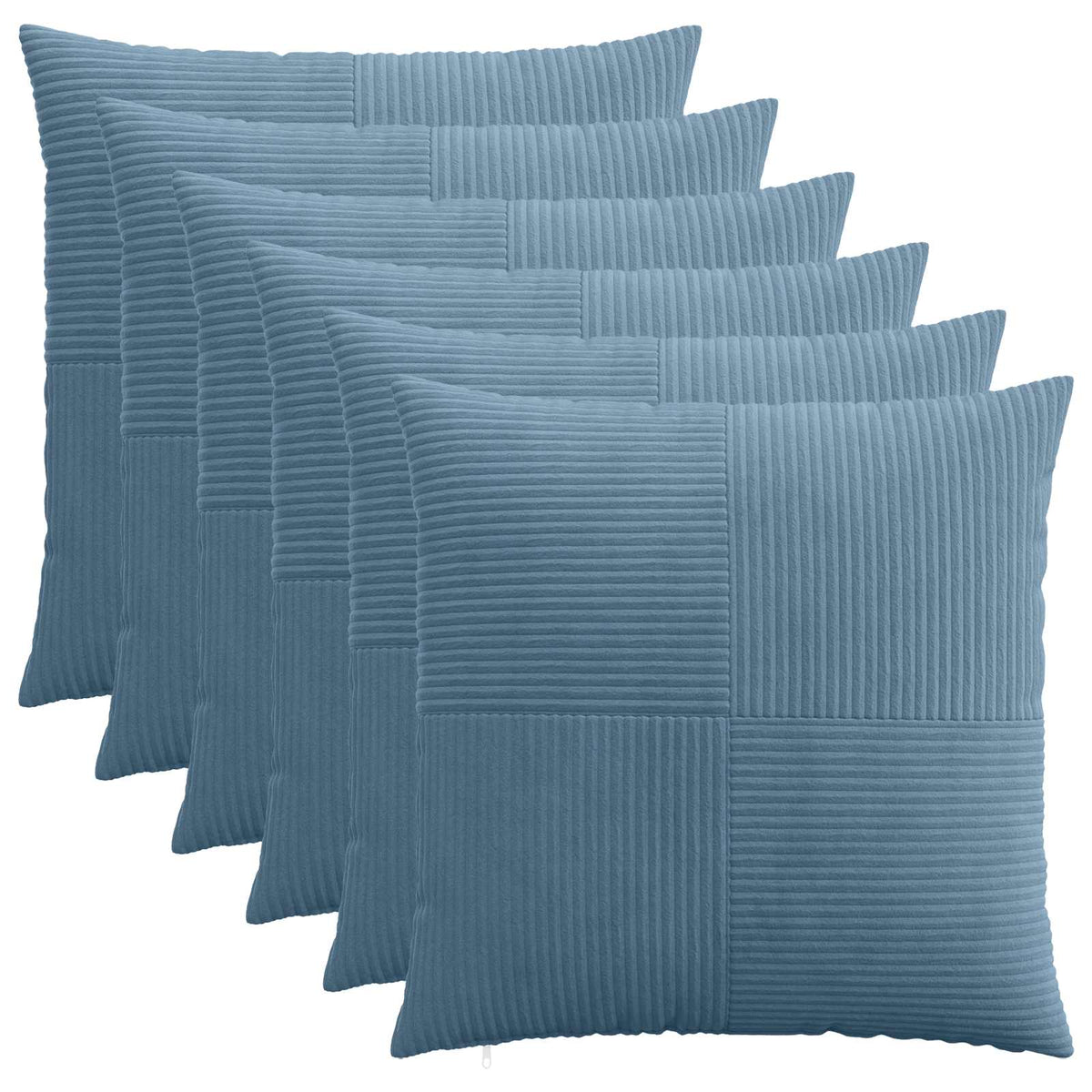vidaXL Poszewka na poduszkę 6 pcs ALMELO niebieski 60 x 60 cm sztruks