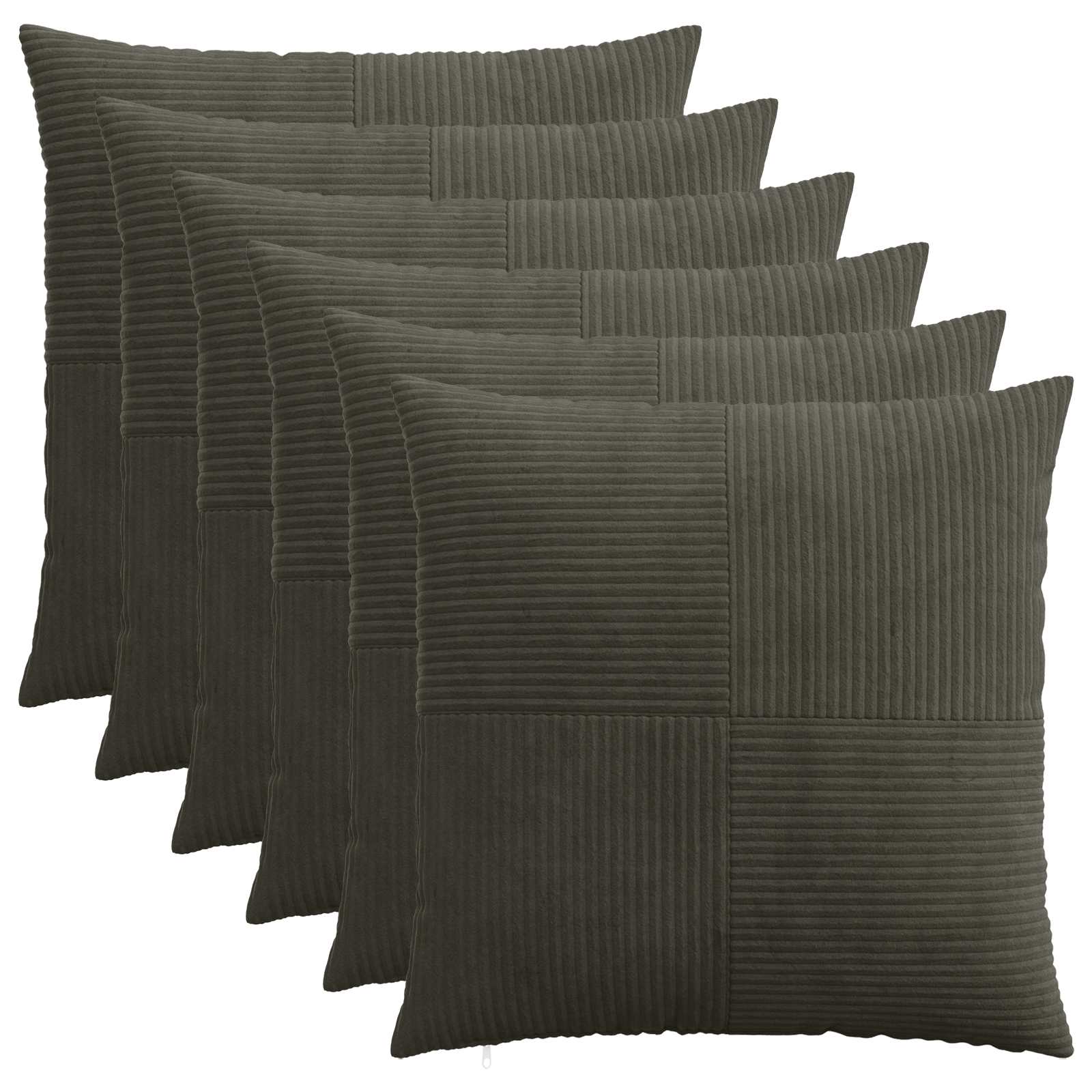 vidaXL Poszewka na poduszkę 6 pcs ALMELO antracytowy 60 x 60 cm