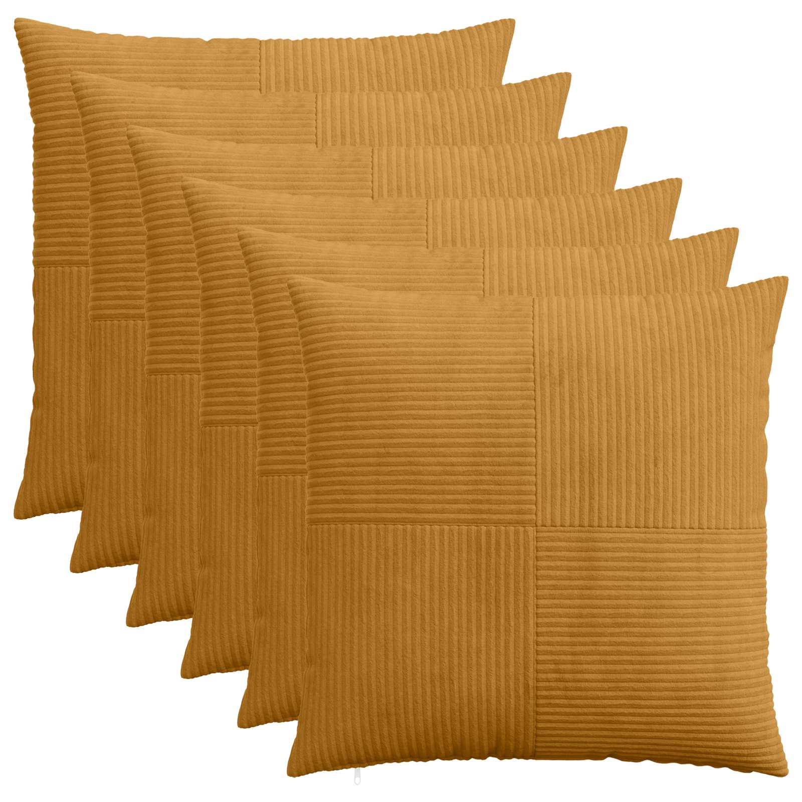 vidaXL Poszewka na poduszkę 6 pcs ALMELO żółty 60 x 60 cm sztruks