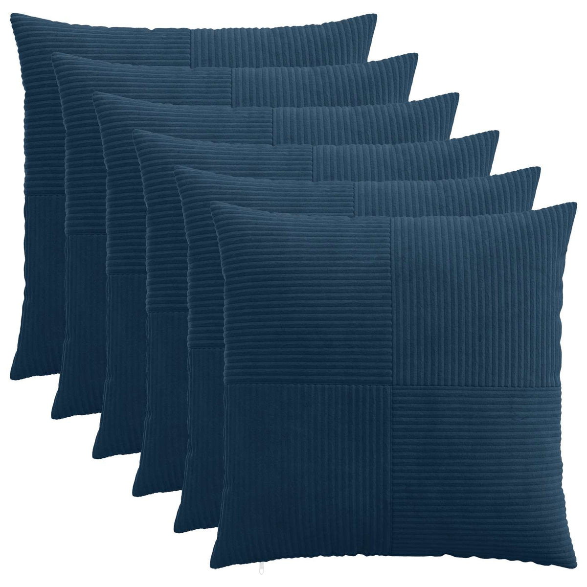 vidaXL Poszewka na poduszkę 6 pcs ALMELO Granatowy 60 x 60 cm sztruks