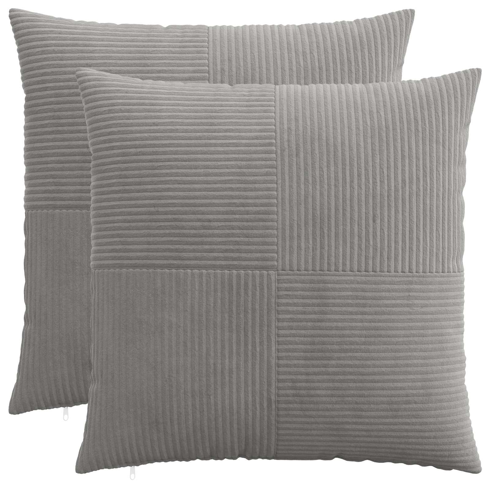 vidaXL Poszewka na poduszkę 2 pcs ALMELO jasnoszary 65 x 65 cm sztruks