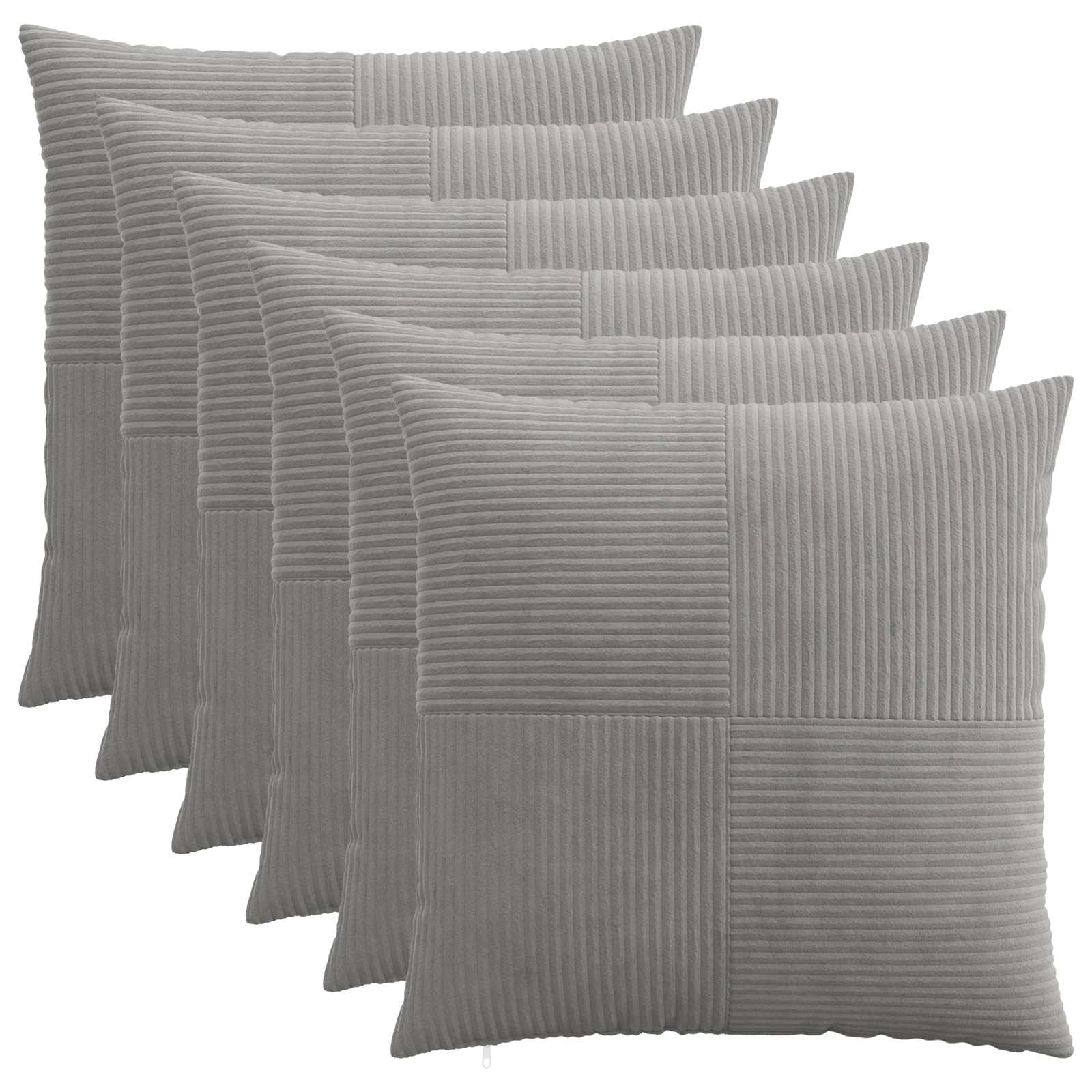 vidaXL Poszewka na poduszkę 6 szt. ALMELO jasnoszary 65 x 65 cm