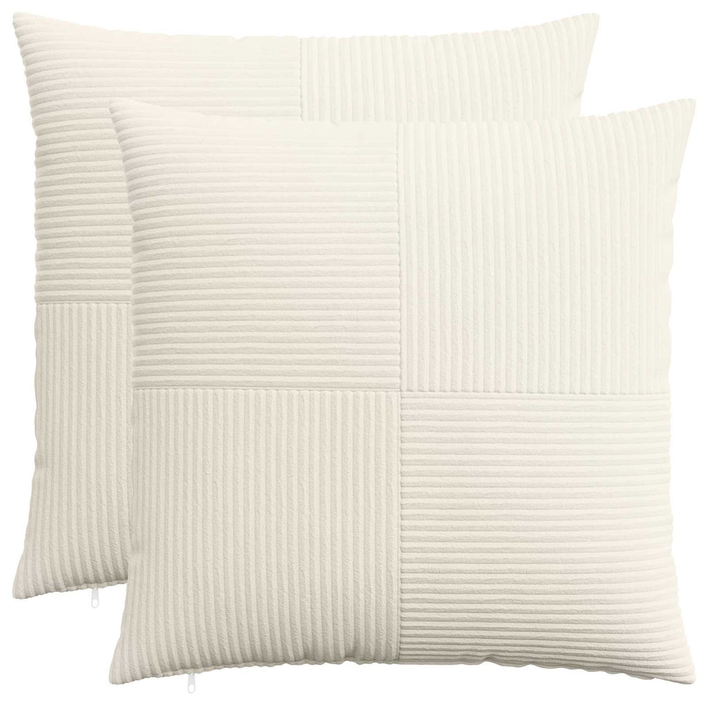 vidaXL Poszewka na poduszkę 2 pcs ALMELO kremowy 65 x 65 cm sztruks