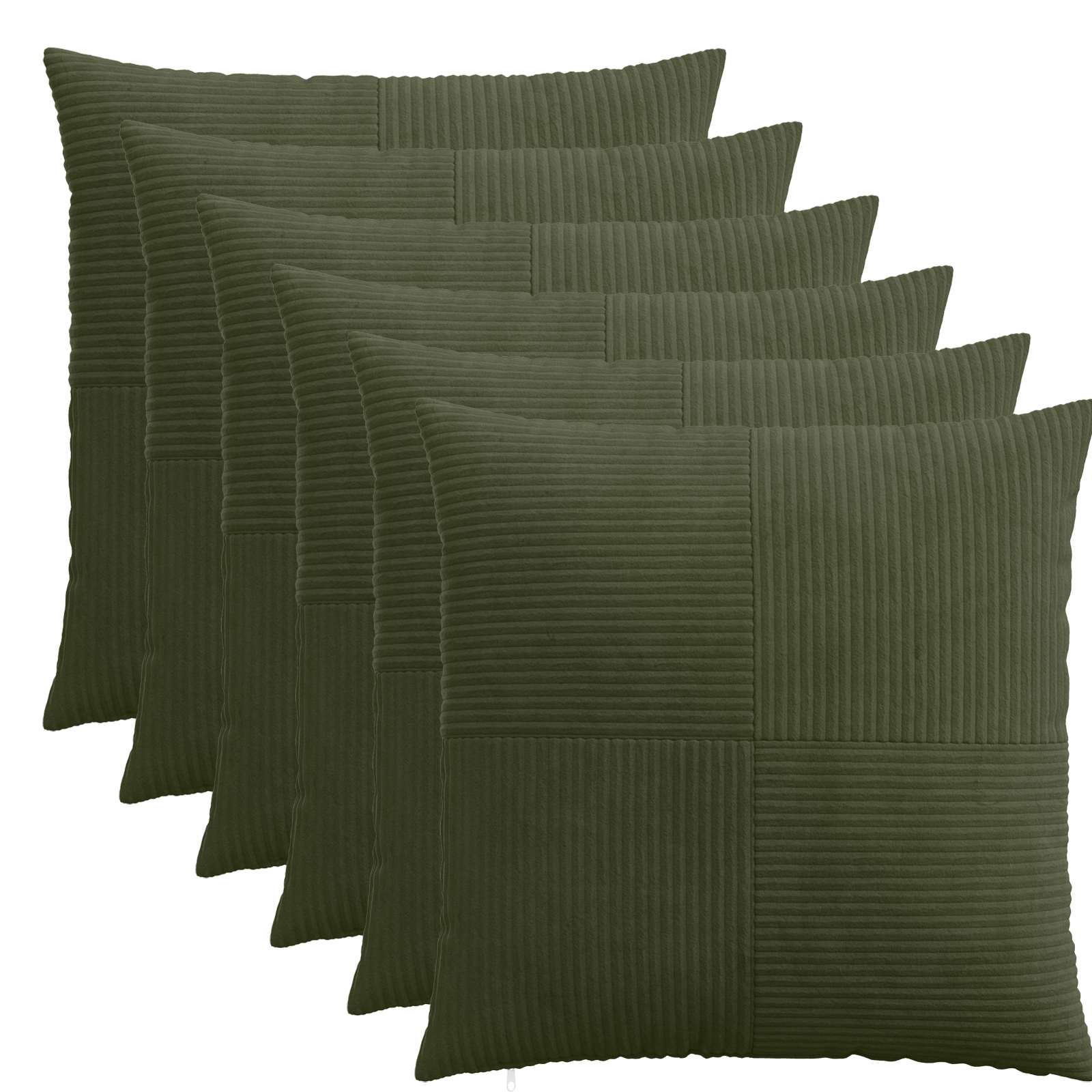 vidaXL Poszewka na poduszkę 6 pcs ALMELO zielony 65 x 65 cm sztruks
