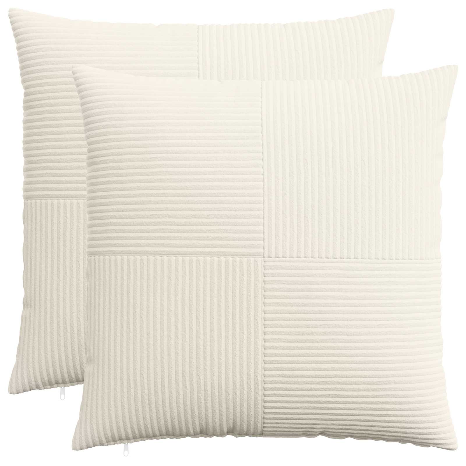vidaXL Poszewka na poduszkę 2 pcs ALMELO kremowy 70 x 70 cm sztruks