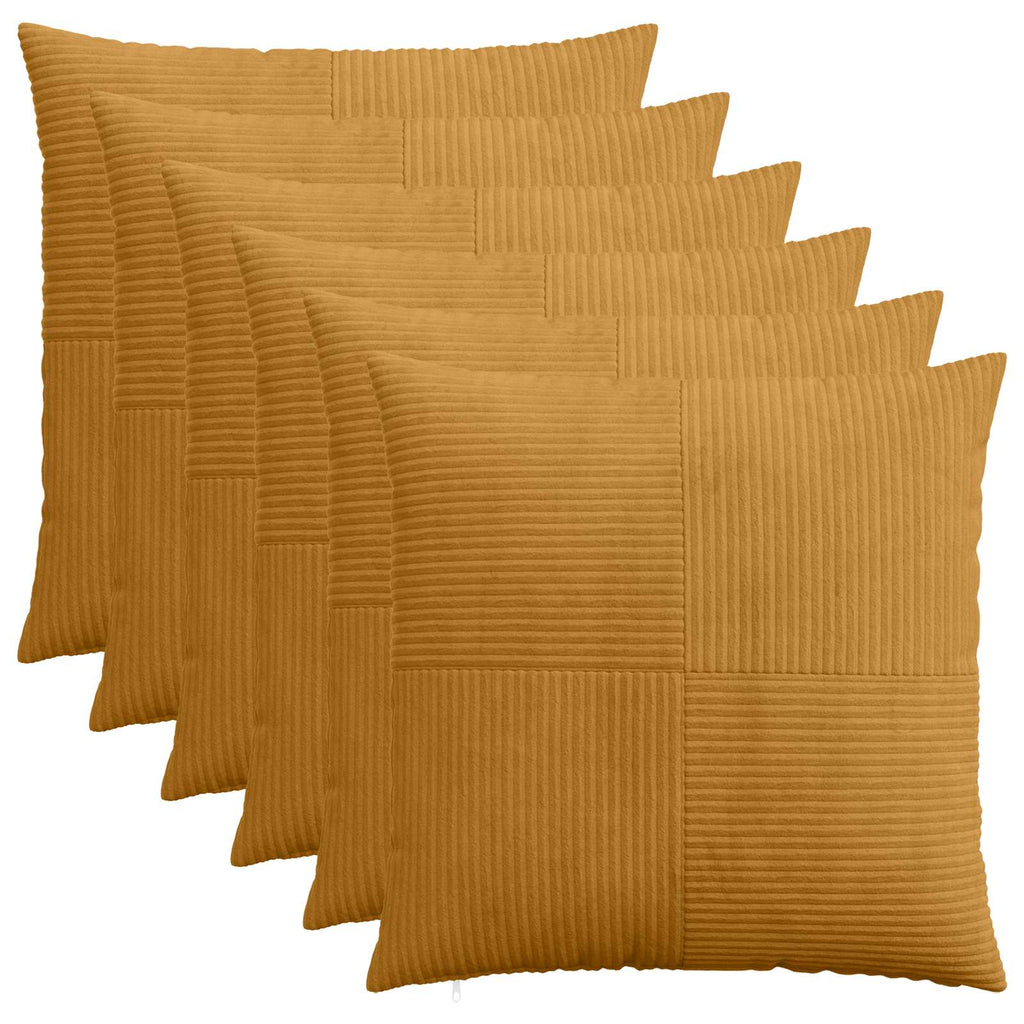 vidaXL Poszewka na poduszkę 6 pcs ALMELO żółty 70 x 70 cm sztruks