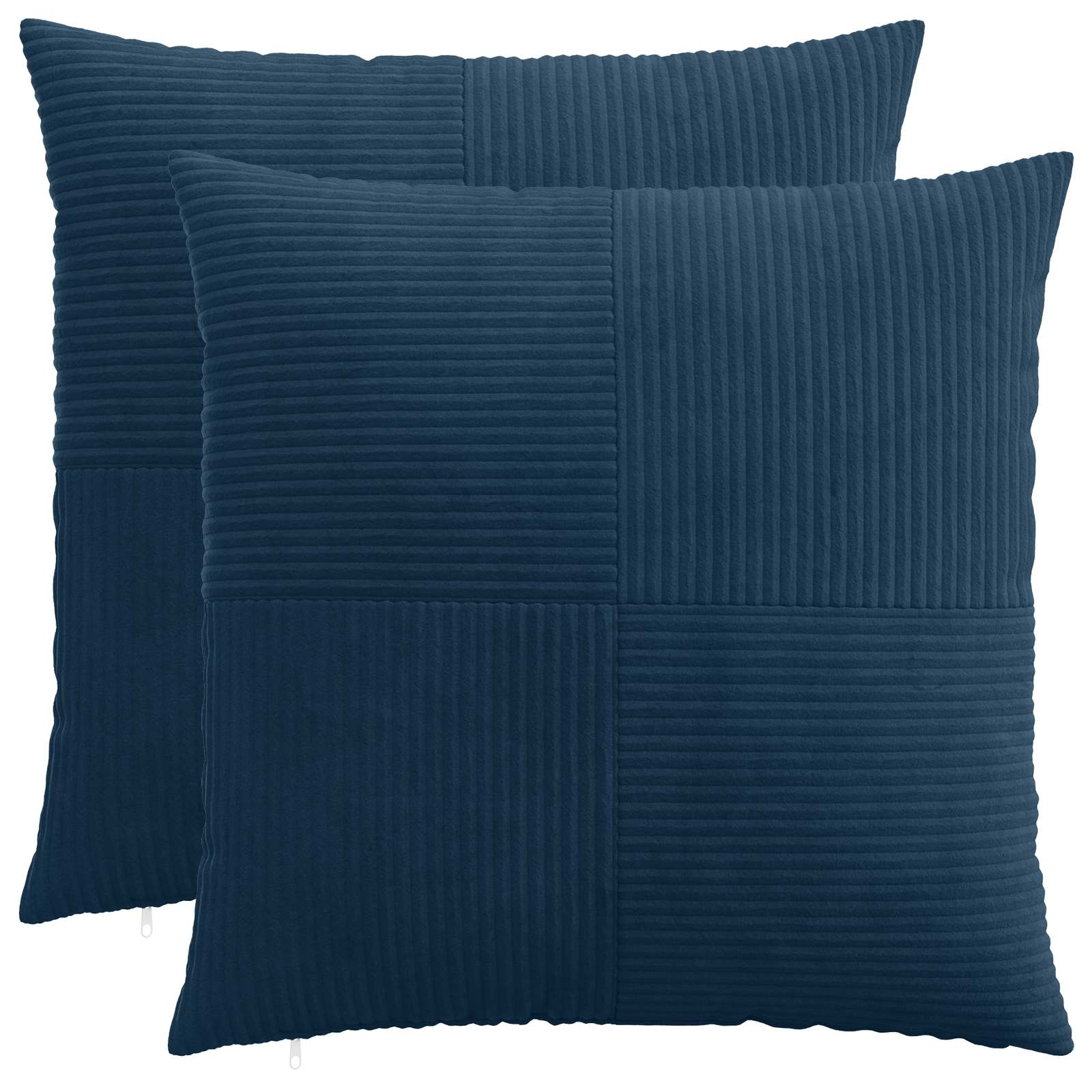 vidaXL Poszewka na poduszkę 2 pcs ALMELO Granatowy 70 x 70 cm sztruks
