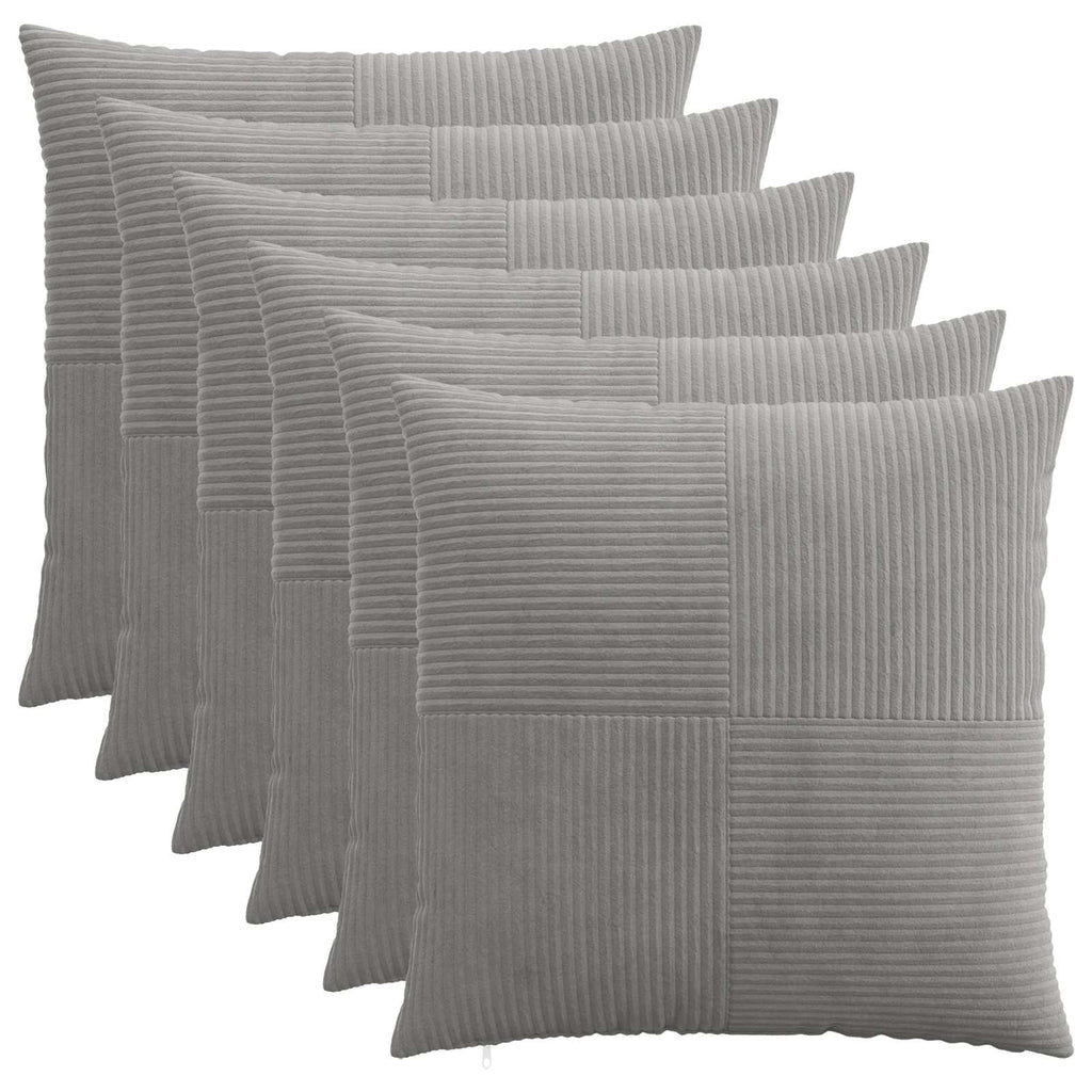 vidaXL Poszewka na poduszkę 6 pcs ALMELO jasnoszary 80 x 80 cm sztruks