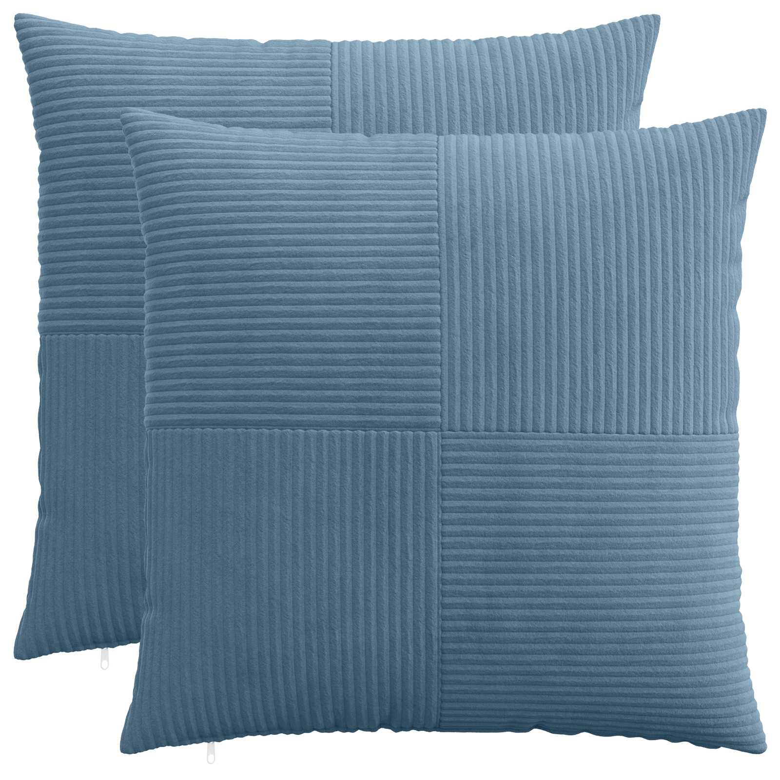 vidaXL Poszewka na poduszkę 2 pcs ALMELO niebieski 80 x 80 cm sztruks