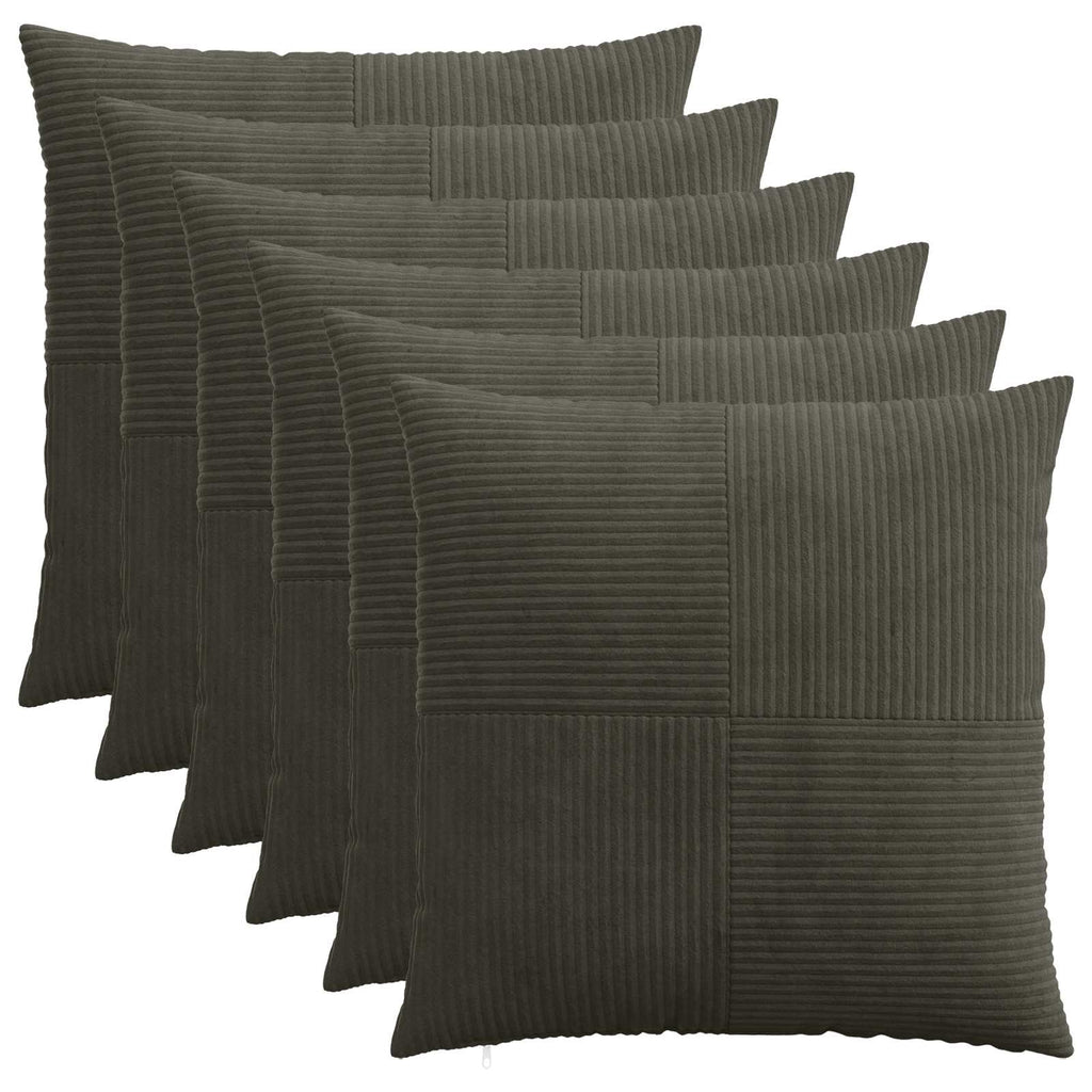 vidaXL Poszewka na poduszkę 6 pcs ALMELO antracytowy 80 x 80 cm