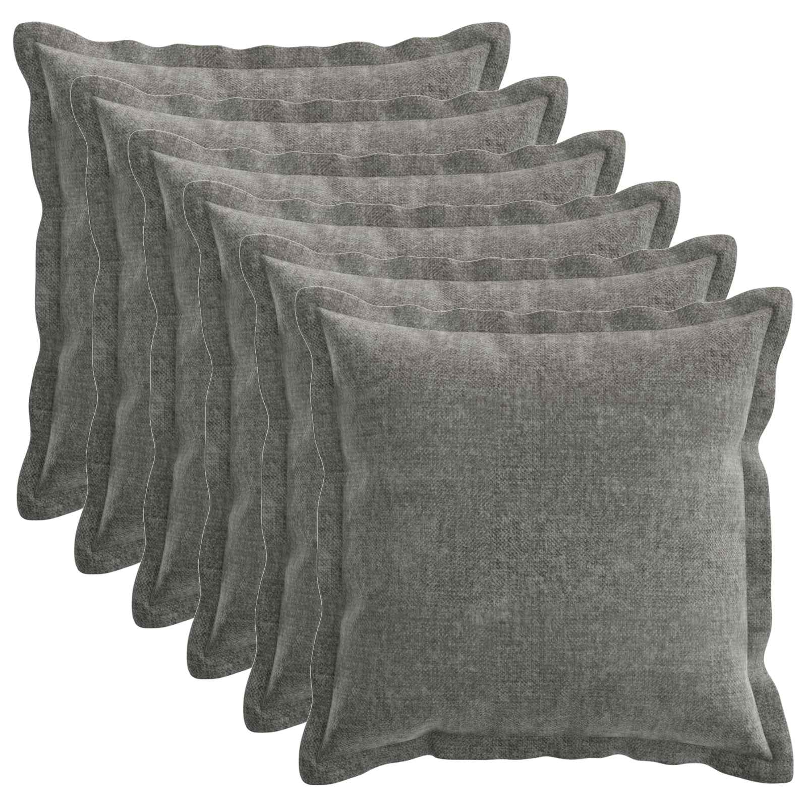 vidaXL Poszewka na poduszkę 6 szt. HOUTEN ciemnoszary 30 x 30 cm