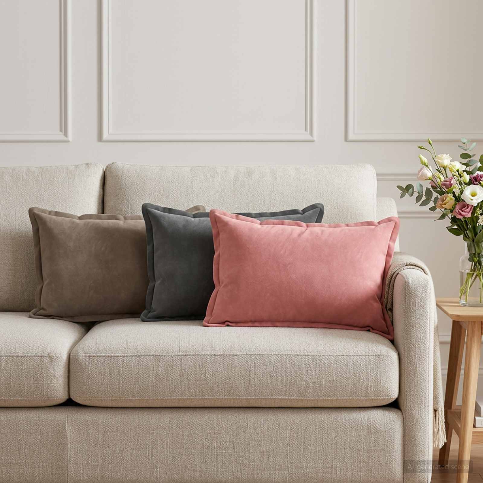 vidaXL Poszewka na poduszkę 6 pcs HOUTEN różowy 30 x 50 cm Welur