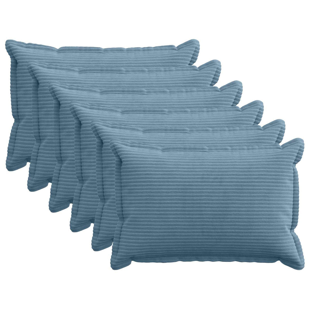 vidaXL Poszewka na poduszkę 6 szt. HOUTEN niebieski 30 x 50 cm sztruks
