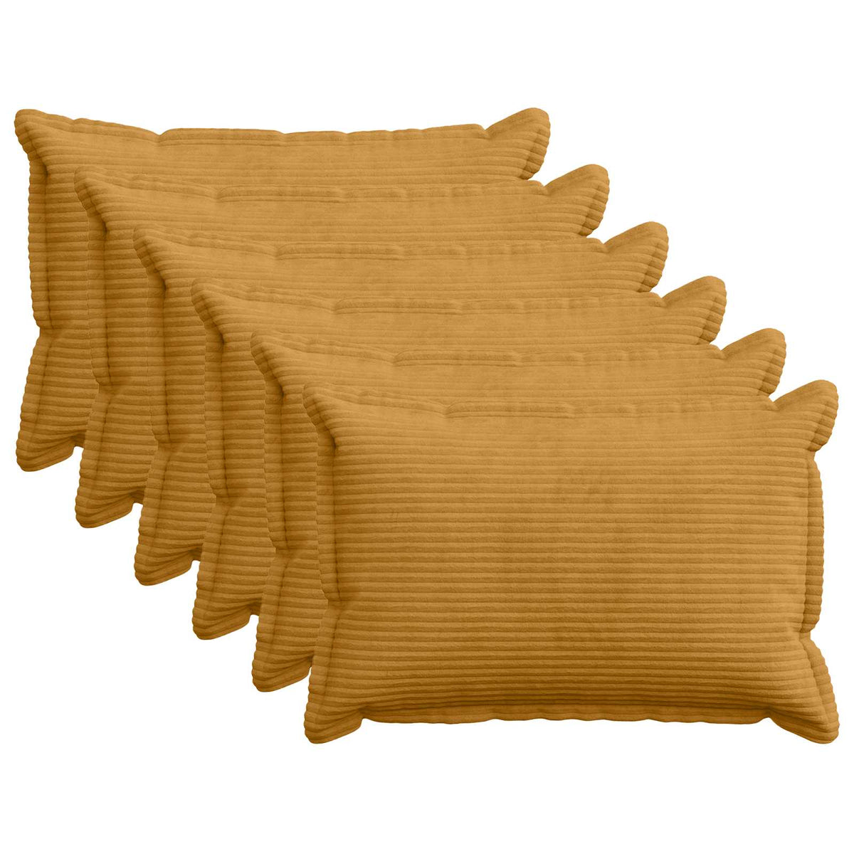 vidaXL Poszewka na poduszkę 6 szt. HOUTEN żółty 30 x 50 cm sztruks