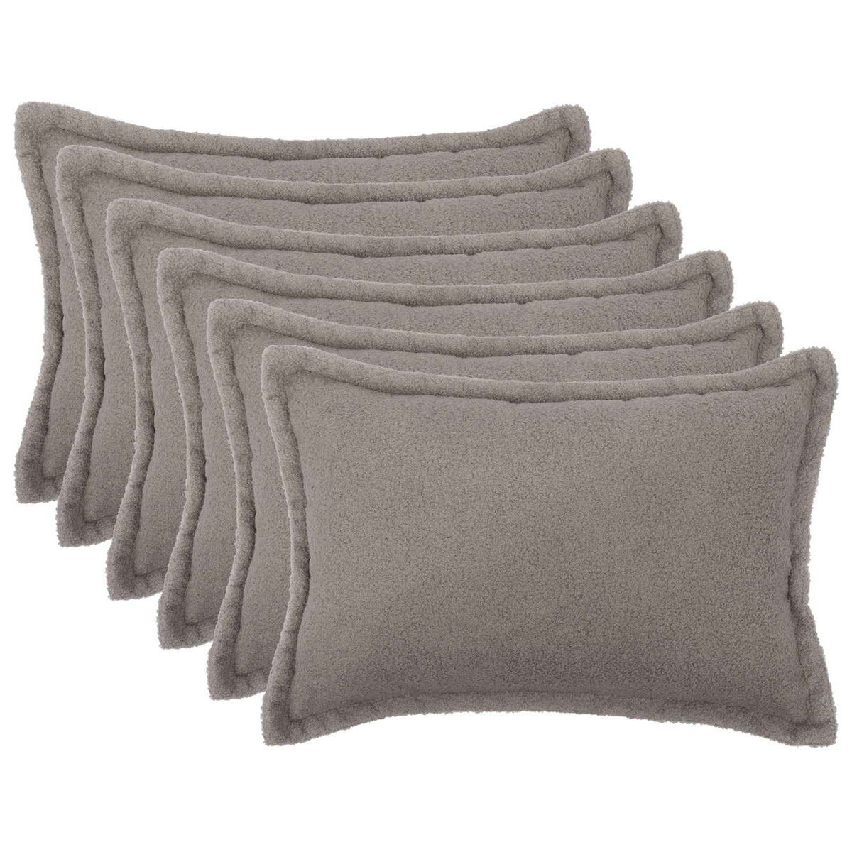 vidaXL Poszewka na poduszkę 6 pcs HOUTEN jasnoszary 30 x 50 cm Bouclé