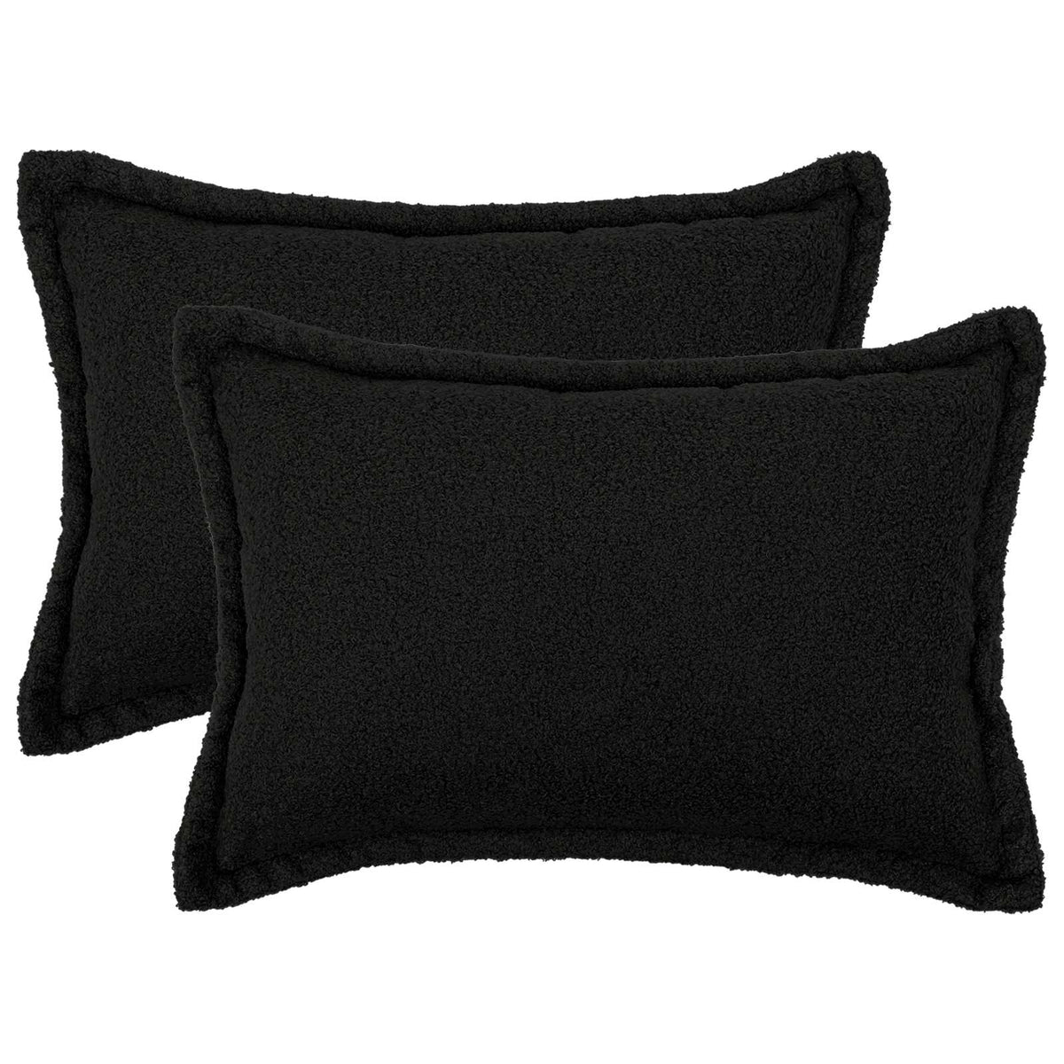 vidaXL Poszewka na poduszkę 2 pcs HOUTEN Czarny 30 x 50 cm Bouclé