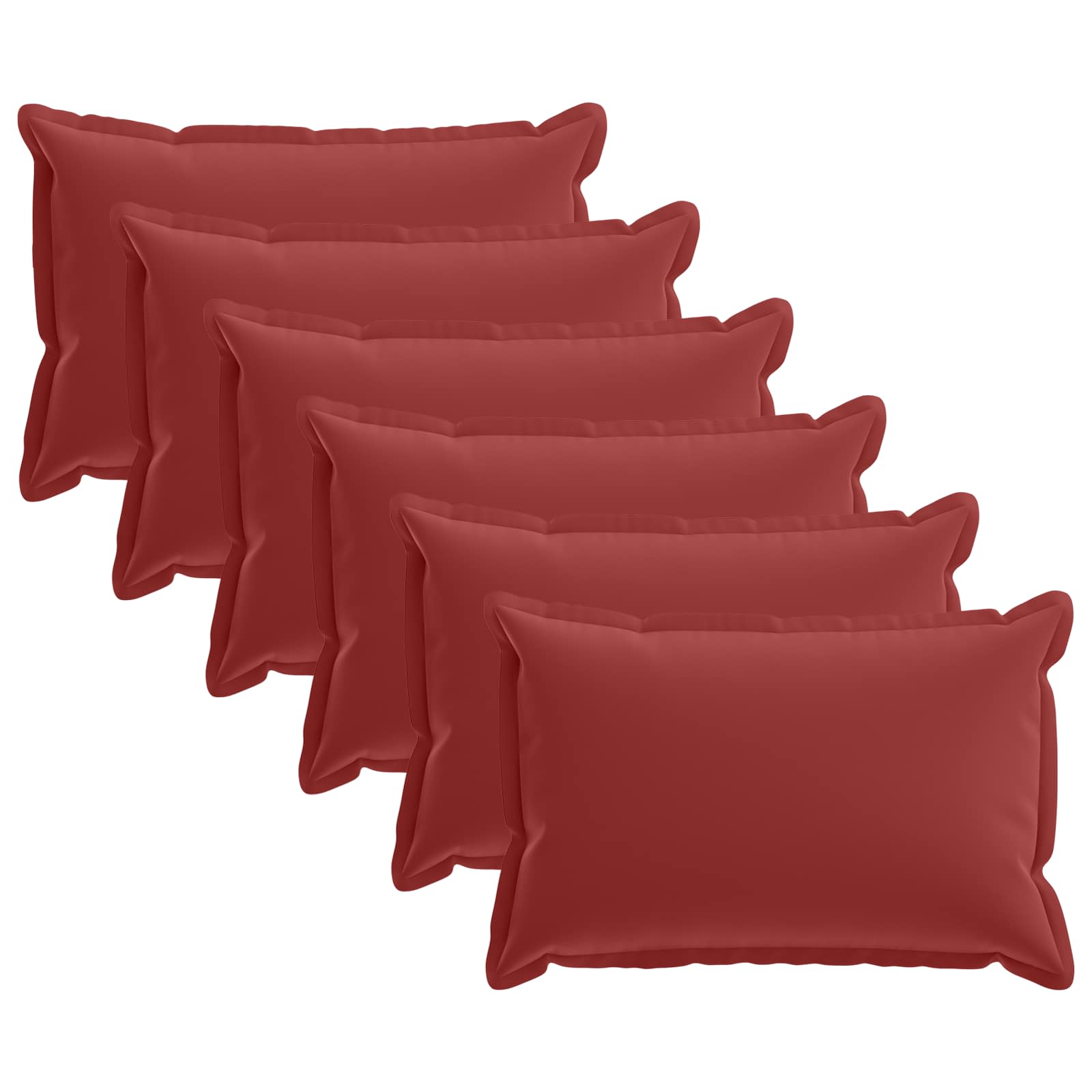 vidaXL Poszewka na poduszkę 6 szt. HOUTEN Czerwone wino 30 x 50 cm