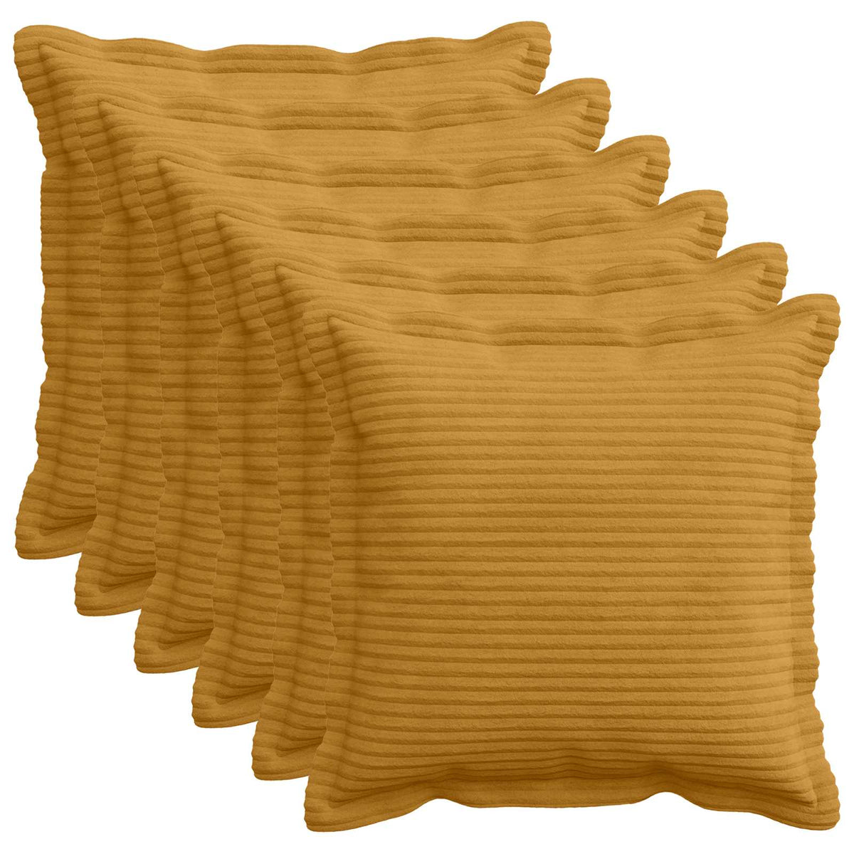 vidaXL Poszewka na poduszkę 6 szt. HOUTEN żółty 35 x 35 cm sztruks