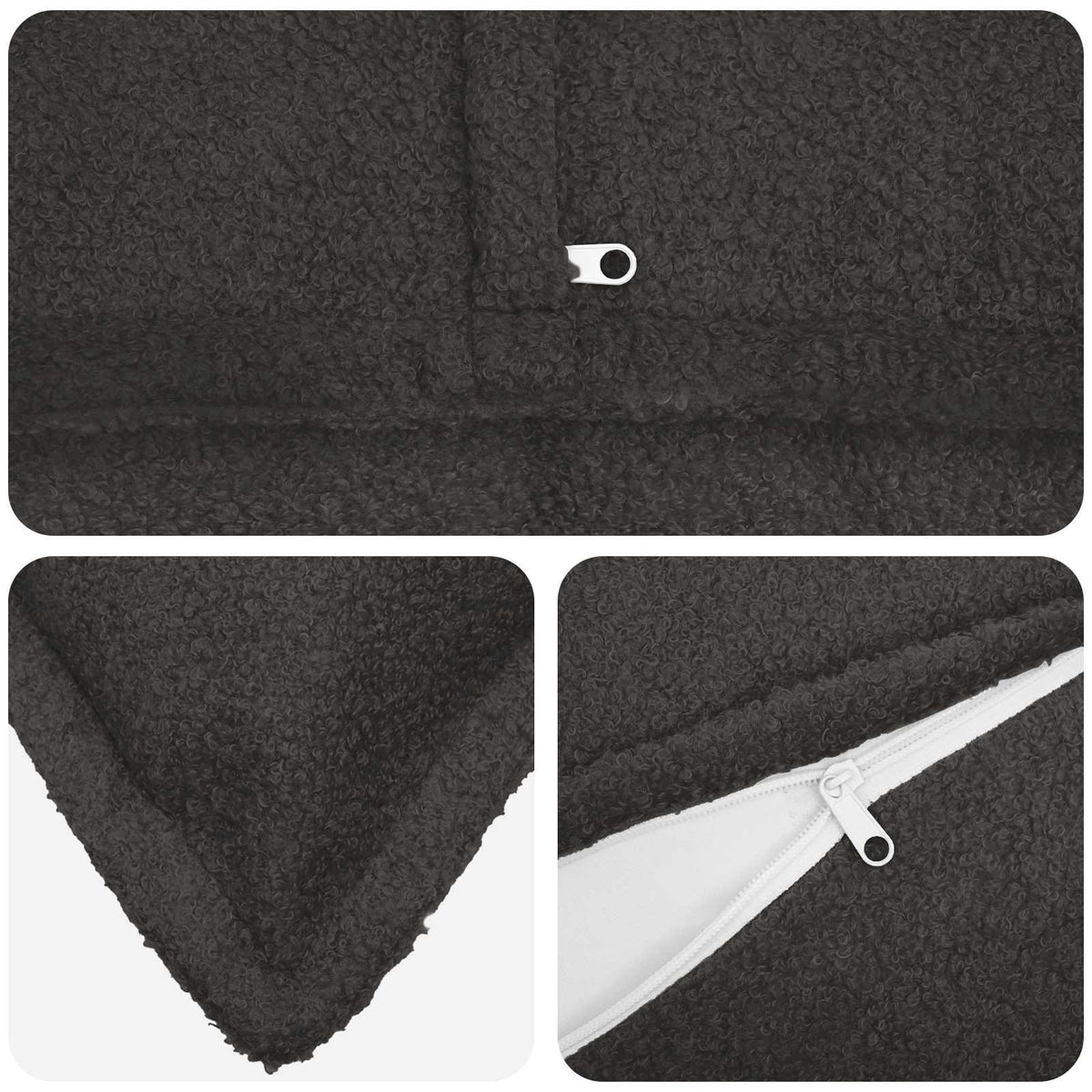 vidaXL Poszewka na poduszkę 2 pcs HOUTEN ciemnoszary 35 x 35 cm Bouclé