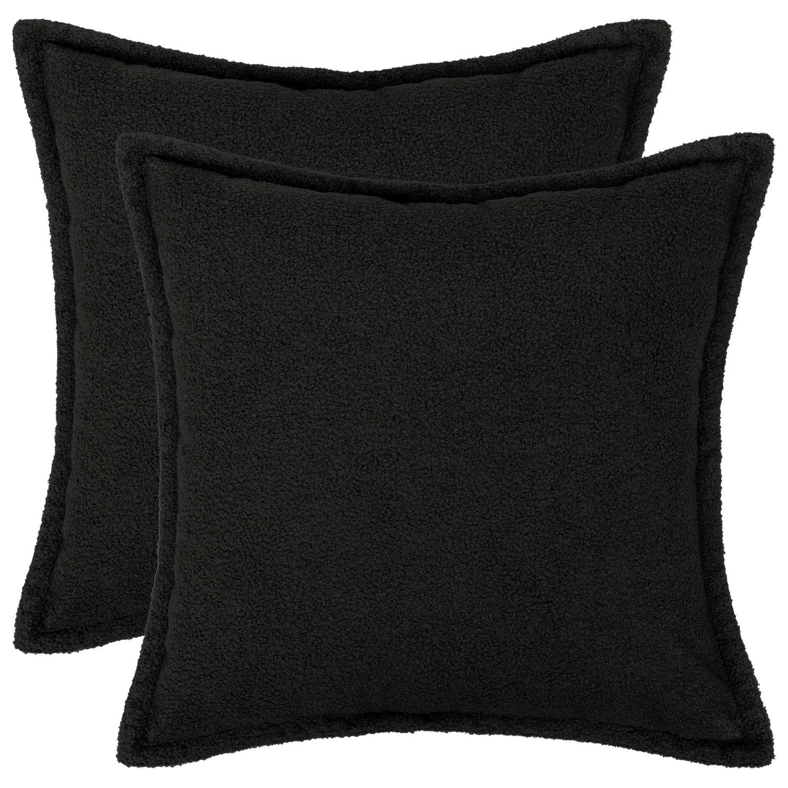 vidaXL Poszewka na poduszkę 2 pcs HOUTEN Czarny 35 x 35 cm Bouclé