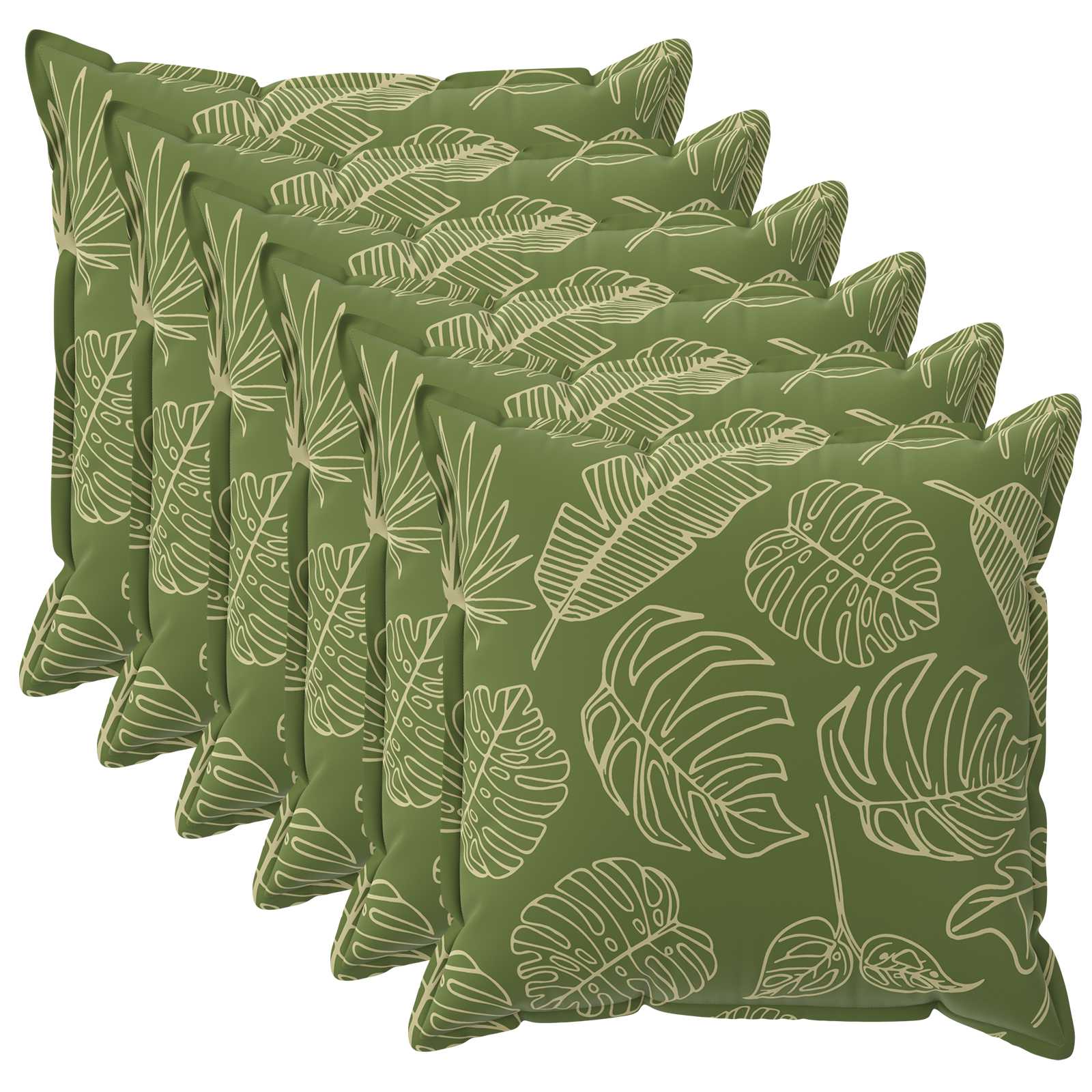 vidaXL Poszewka na poduszkę 6 szt. HOUTEN Wzór liścia 35 x 35 cm