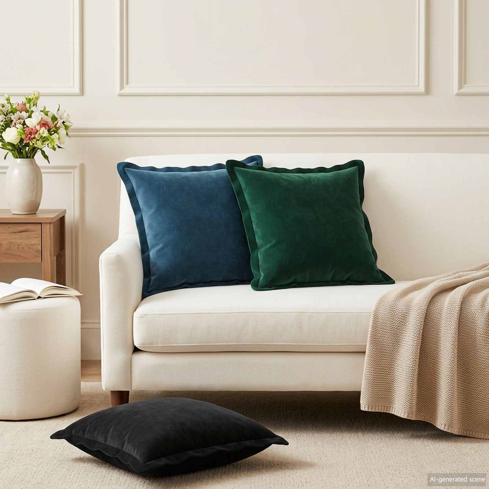 vidaXL Poszewka na poduszkę 6 pcs HOUTEN Ciemnozielony 40 x 40 cm
