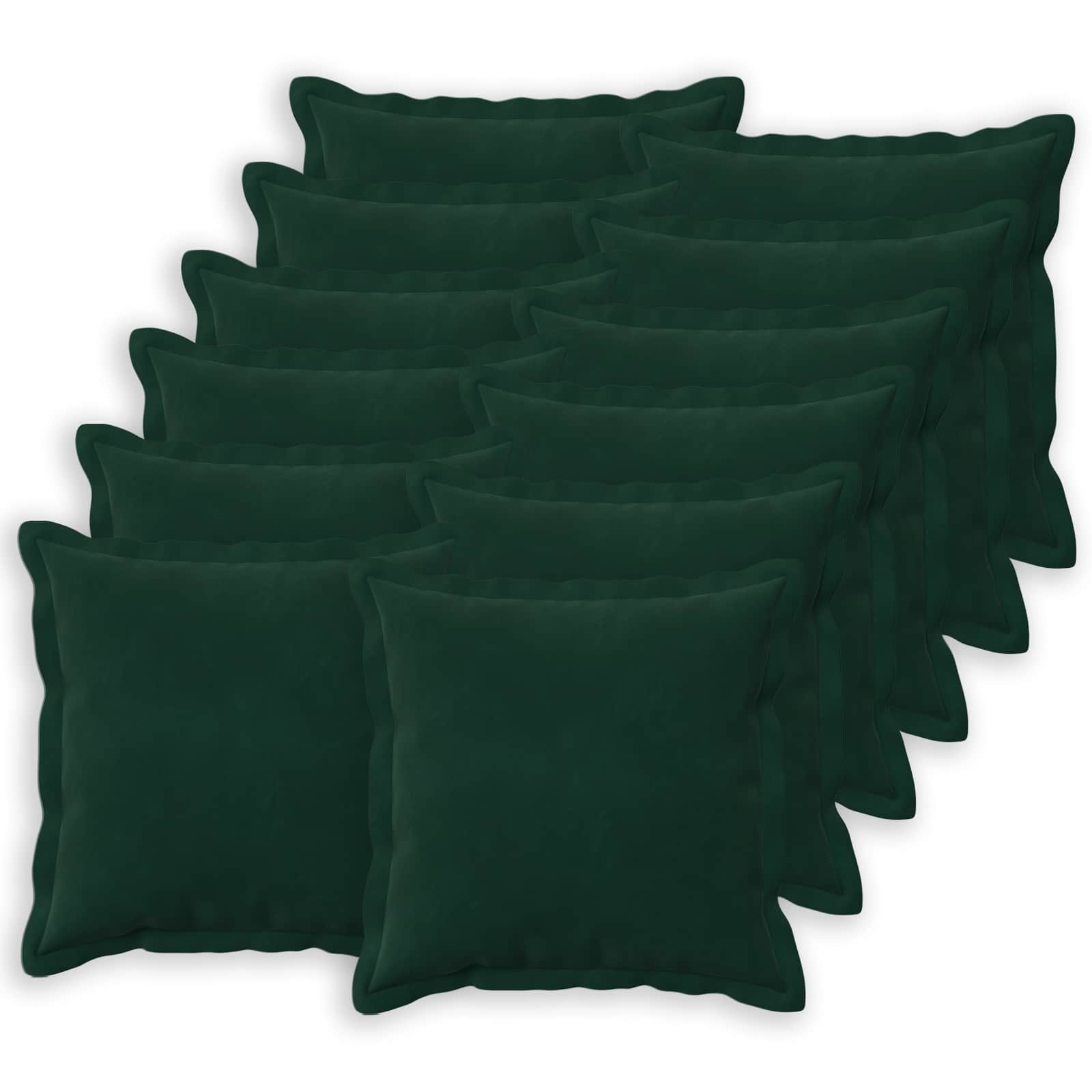 vidaXL Poszewka na poduszkę 12 pcs HOUTEN Ciemnozielony 40 x 40 cm