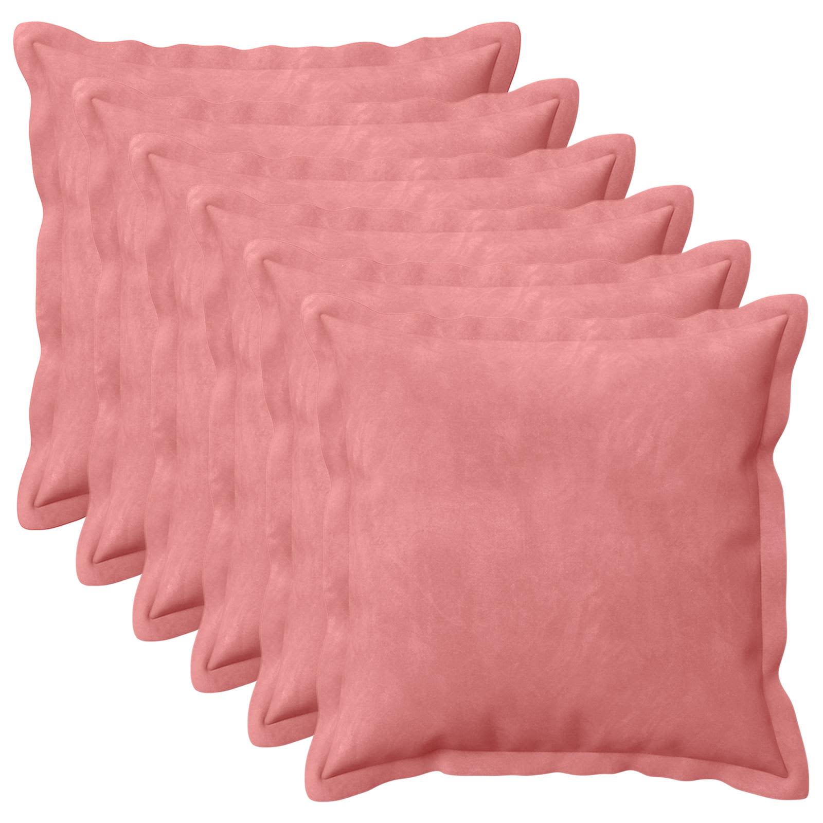 vidaXL Poszewka na poduszkę 6 pcs HOUTEN różowy 40 x 40 cm Welur