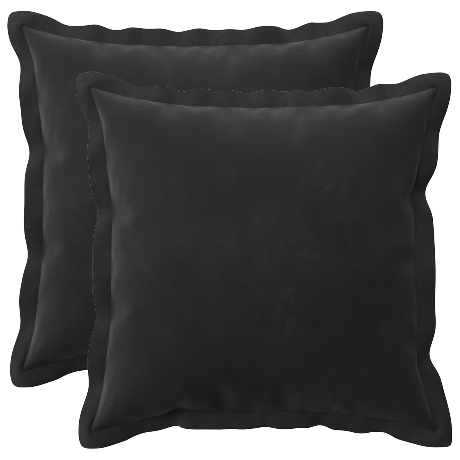 vidaXL Poszewka na poduszkę 2 pcs HOUTEN Czarny 40 x 40 cm Welur