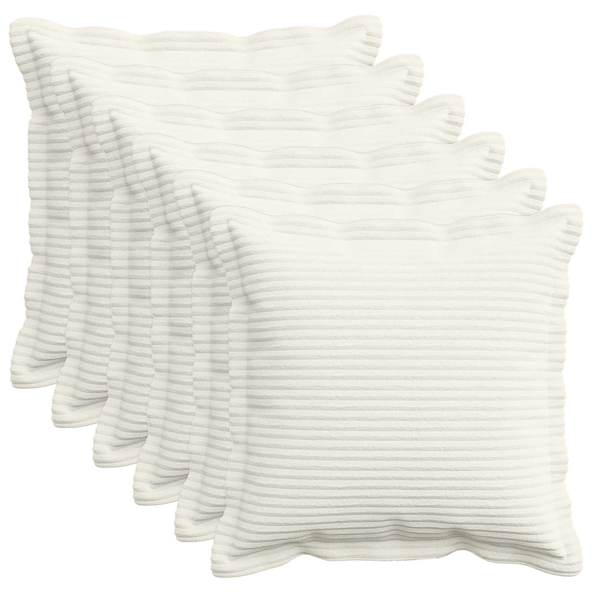 vidaXL Poszewka na poduszkę 6 szt. HOUTEN kremowy 40 x 40 cm sztruks
